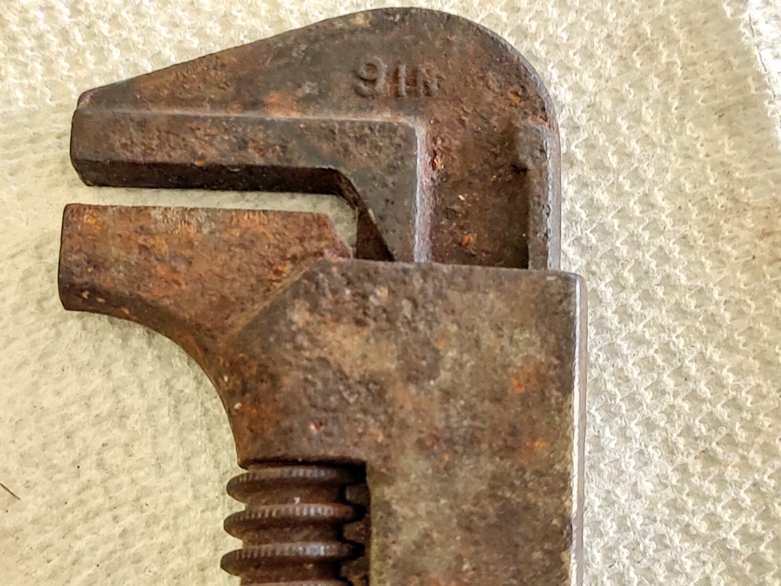 B H M Corp., 9” auto adjustable wrench Pexto wooden handled wrench