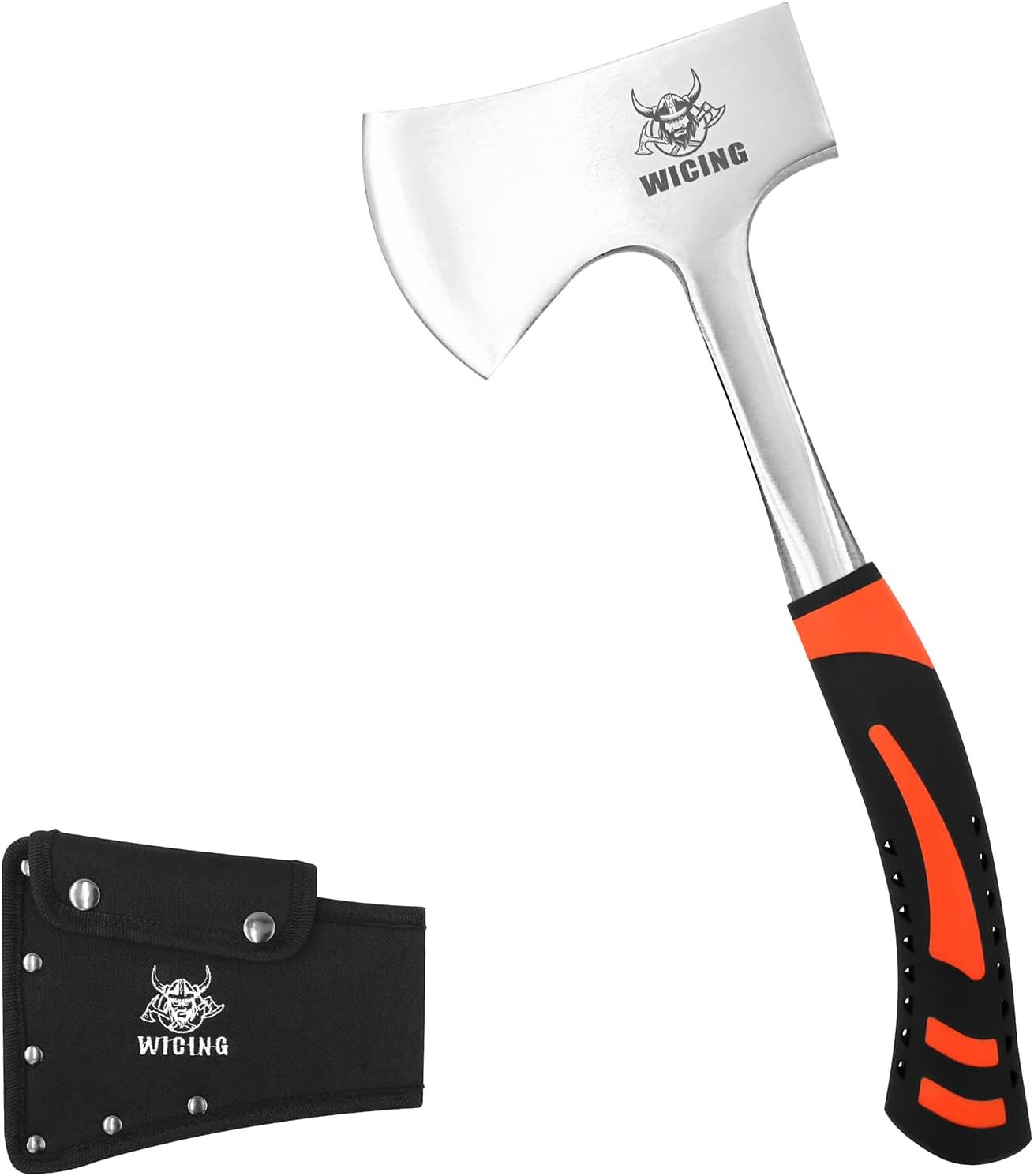 13.8″ Hatchet, Camping Axe High Carbon Steel & Shock Reduction Grip with Nylon S
