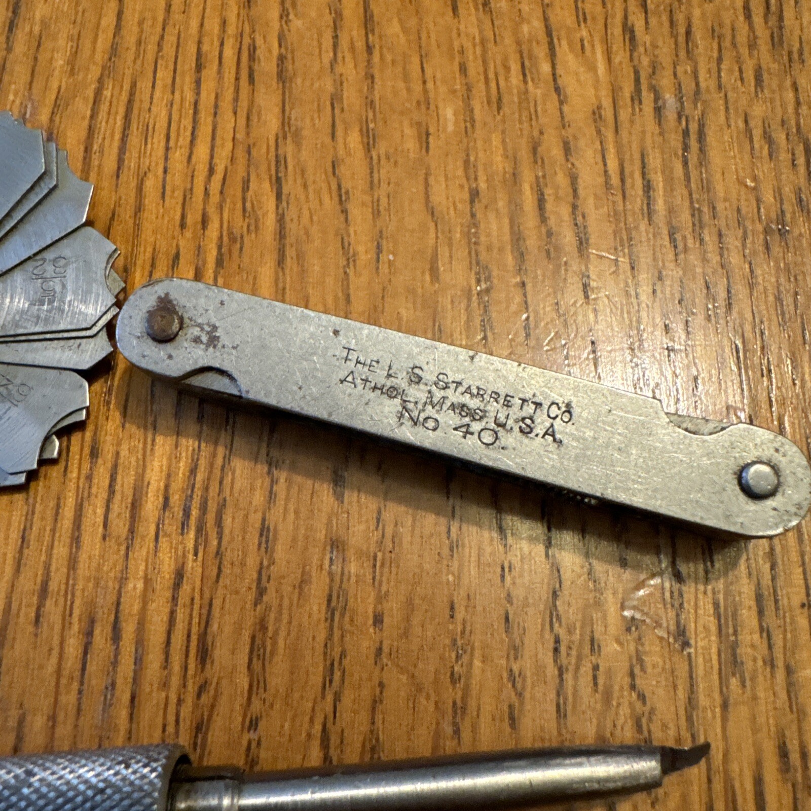 Vintage L. S. Starrett No. 178A Fillet & Radius Gage, #40 Screw + Pocket Scribe