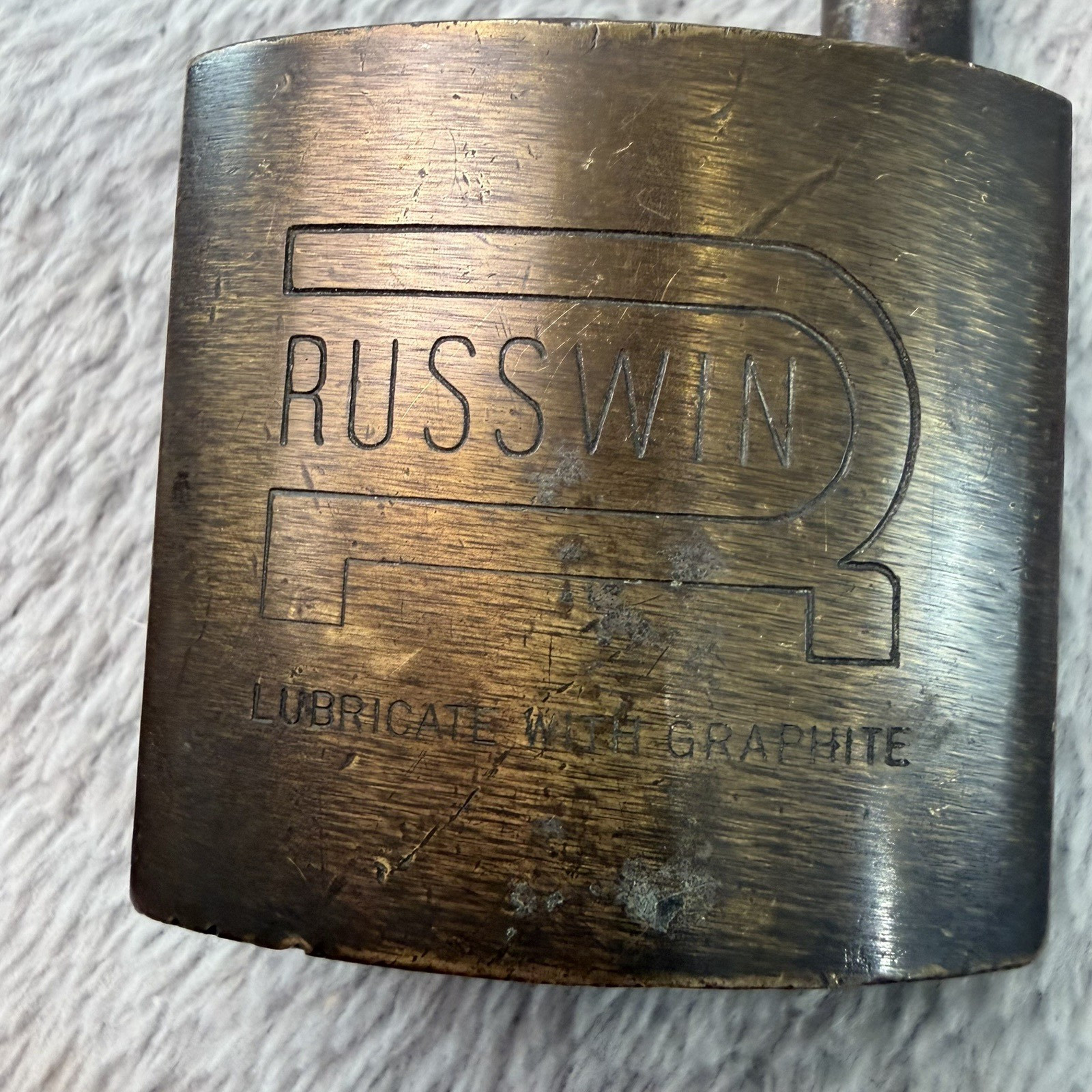Vtg Russwin Solid Brass 3″ Padlock & 2 Key Combo Hardened Steal Shank B74
