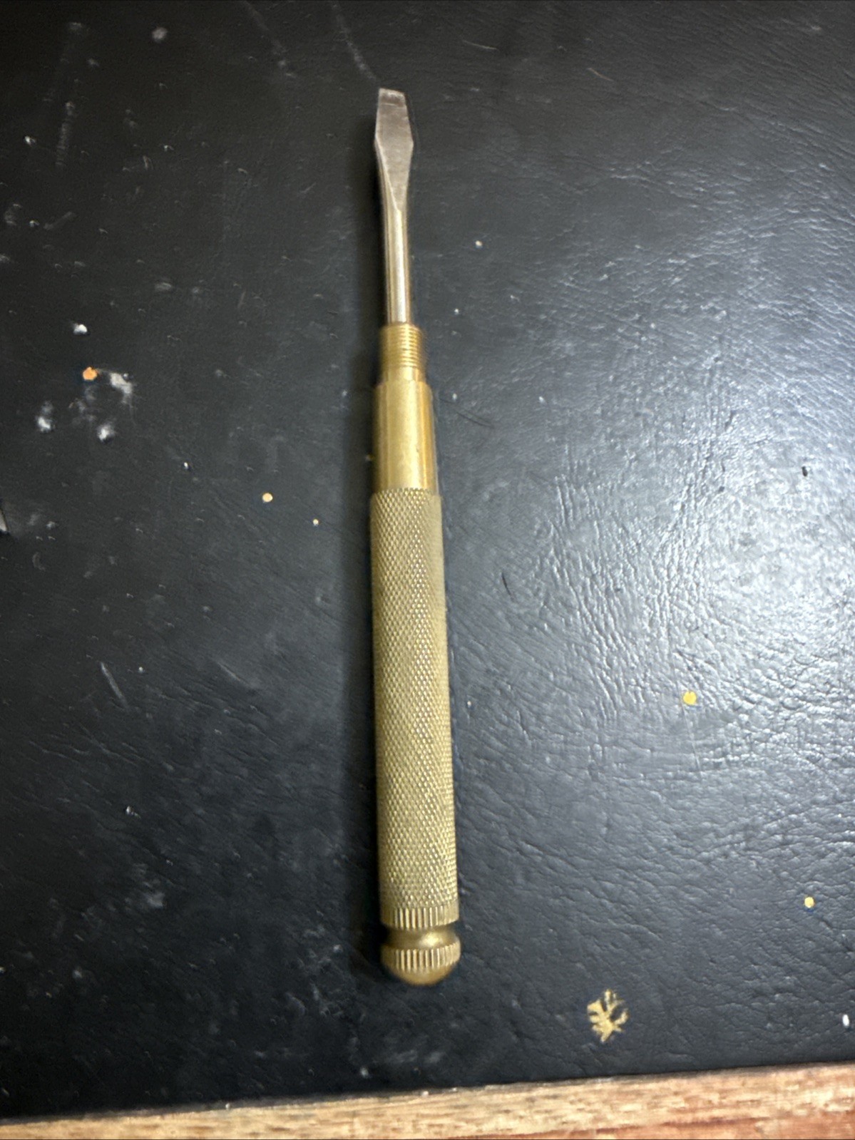 Vintage Brass Nesting Slotted Screwdriver Claw Hammer Combo USA