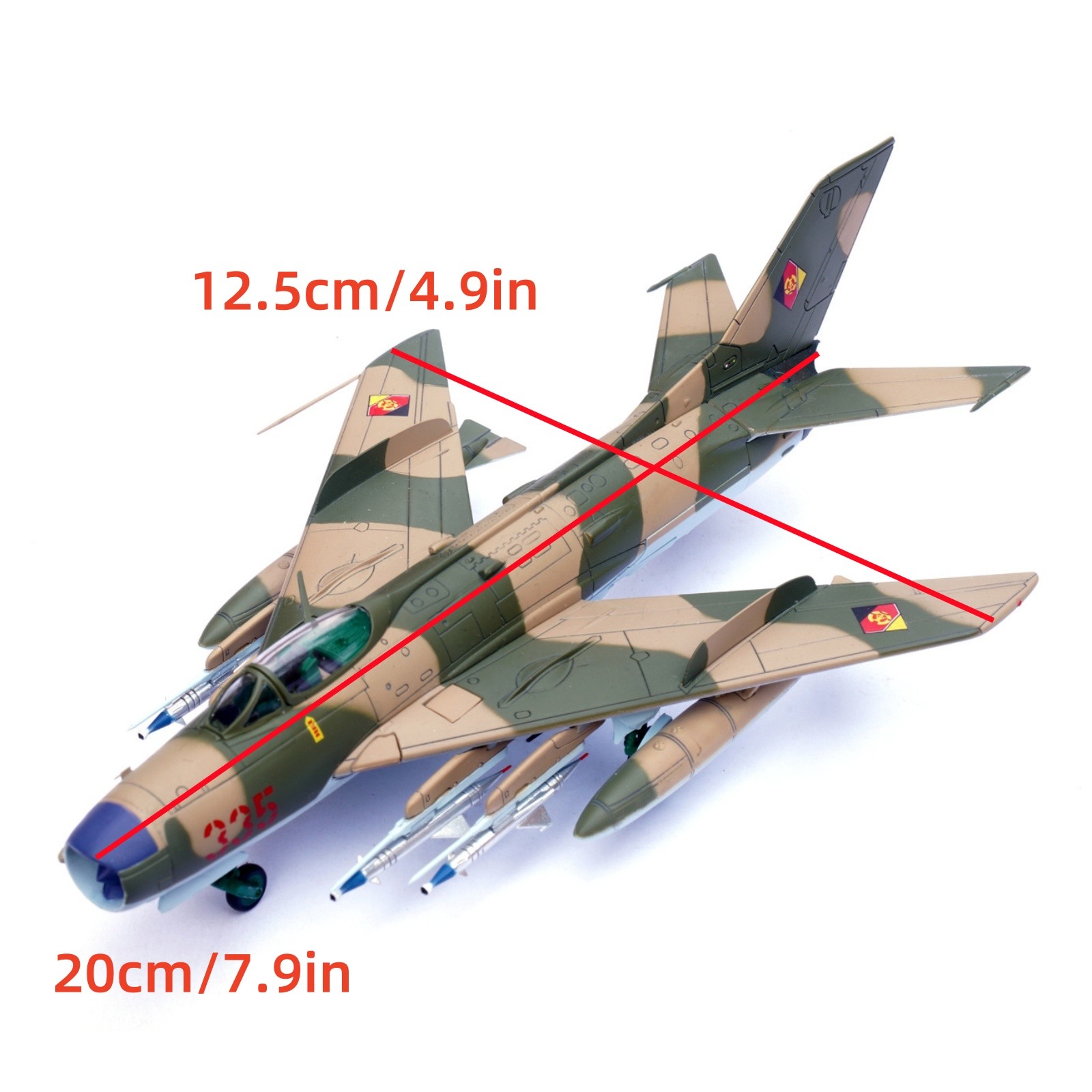 20cm Diecast Alloy 1/72 Scale East German Air Force MIG-19PM Fighter Model