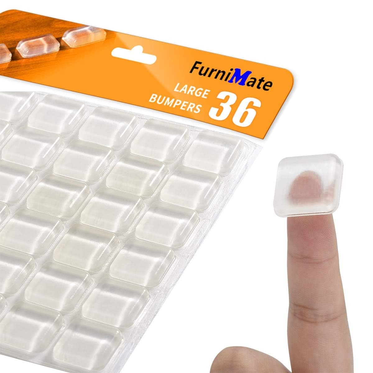 Rubber feet for Cutting Board, Board Feet Medium Square 36pcs, Clear