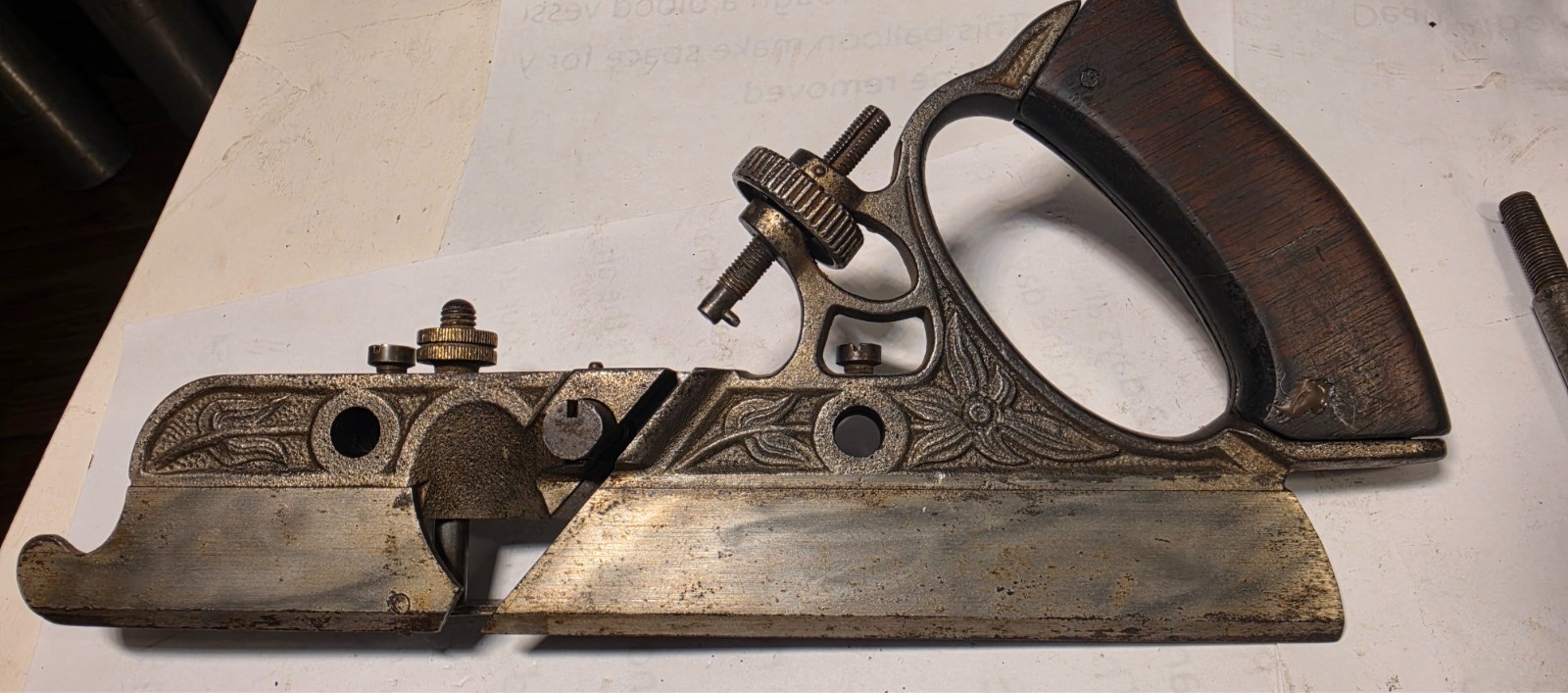 Stanley #45 Combination Plane Type 7B Floral Motif Slotted Thumb Screw 1901-1906