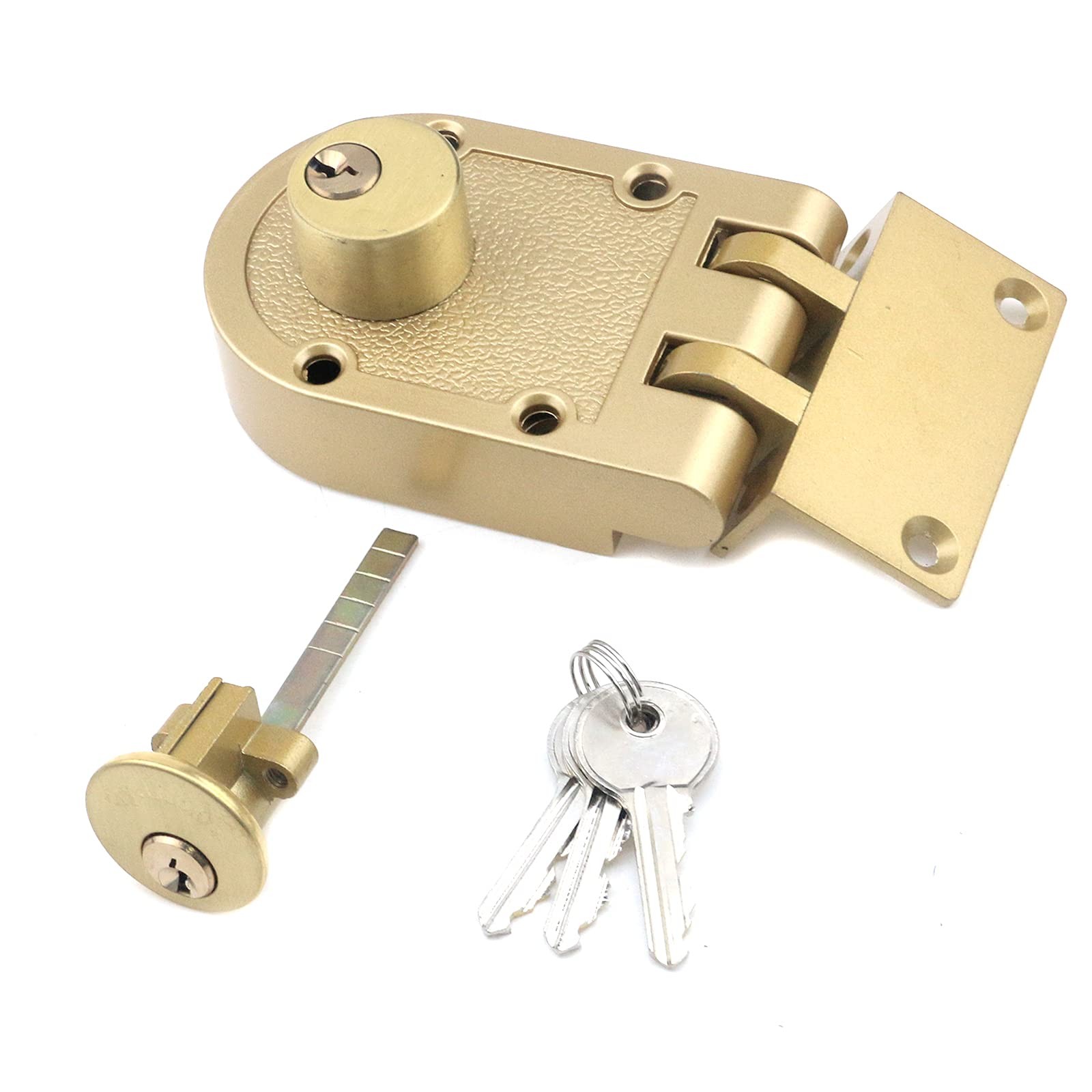 MY MIRONEY Jimmy Proof Deadbolt Lock Heavy Duty Safety Double Cylinder Gold