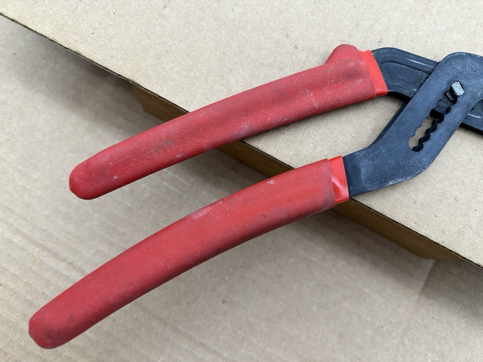 Vintage Crescent Dura Pliers Red Handled Slip Joint 10 1/2″ Hand Tool USA VGUC