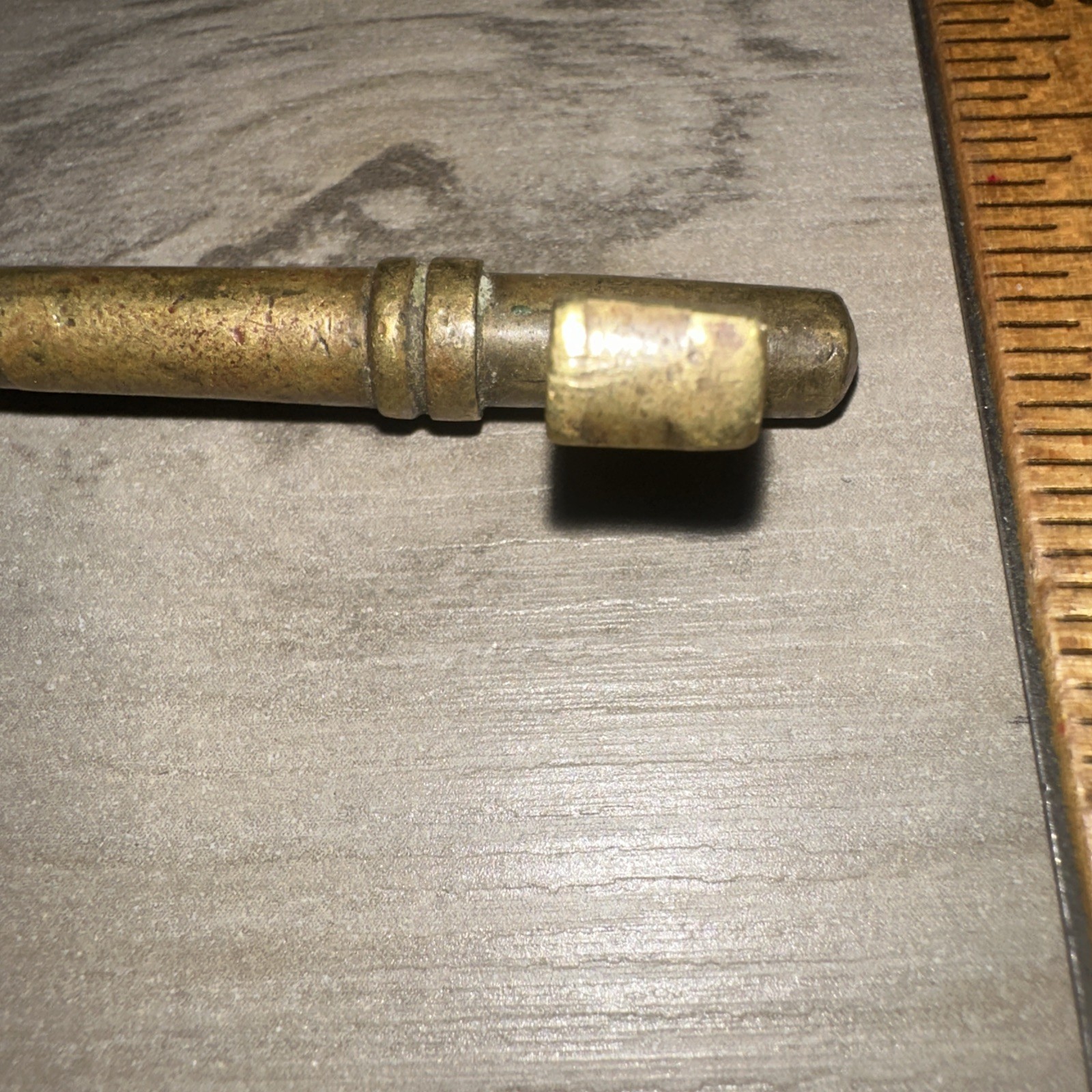 Beautiful Brass Skeleton Key Solid Barrel Legit Antique Key! Unique Shape