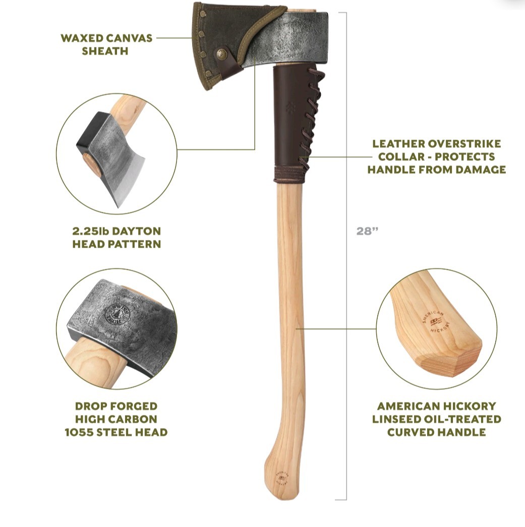 New The Swisstech Gewahlt Light Felling Axe. Forged Carbon Steel. 2.25 Lbs Head