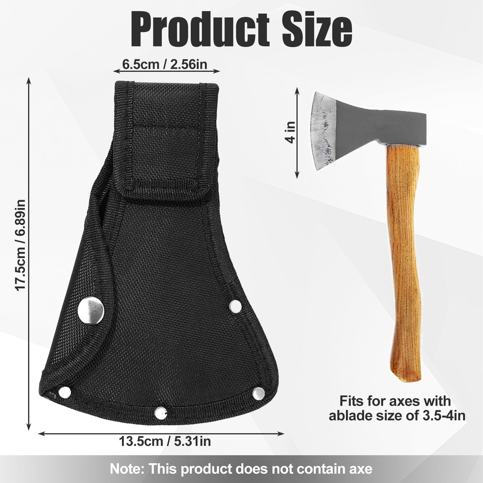 AKYZO Black Hatchet Head Sheath, Axe Sheath Cover for 1-1/4lb Axes,