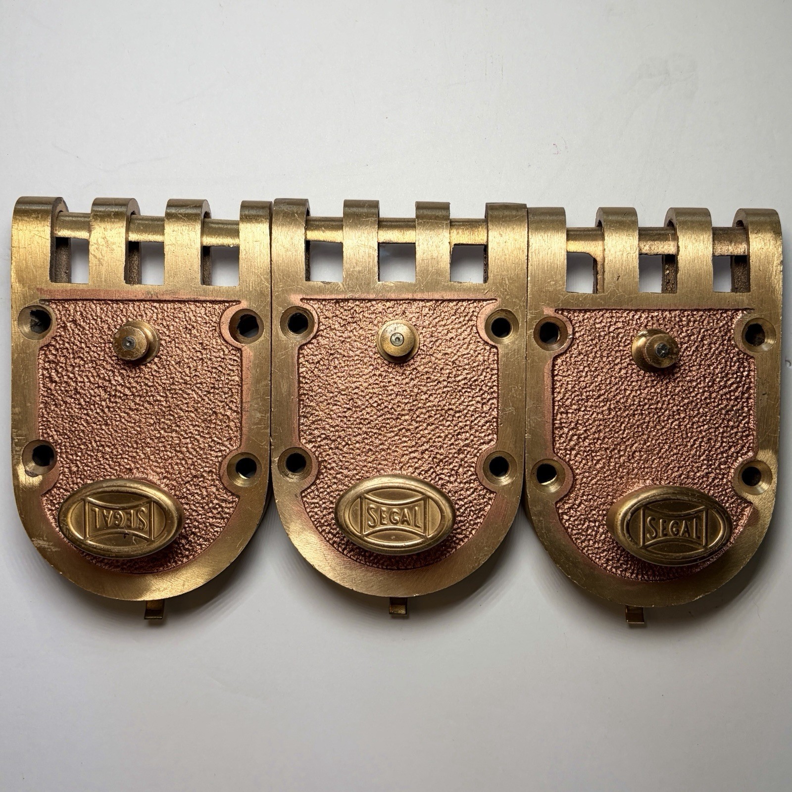 Lot of 3 Vintage Segal Brass Rim Deadbolt Locks Door Hardware AS IS⁠