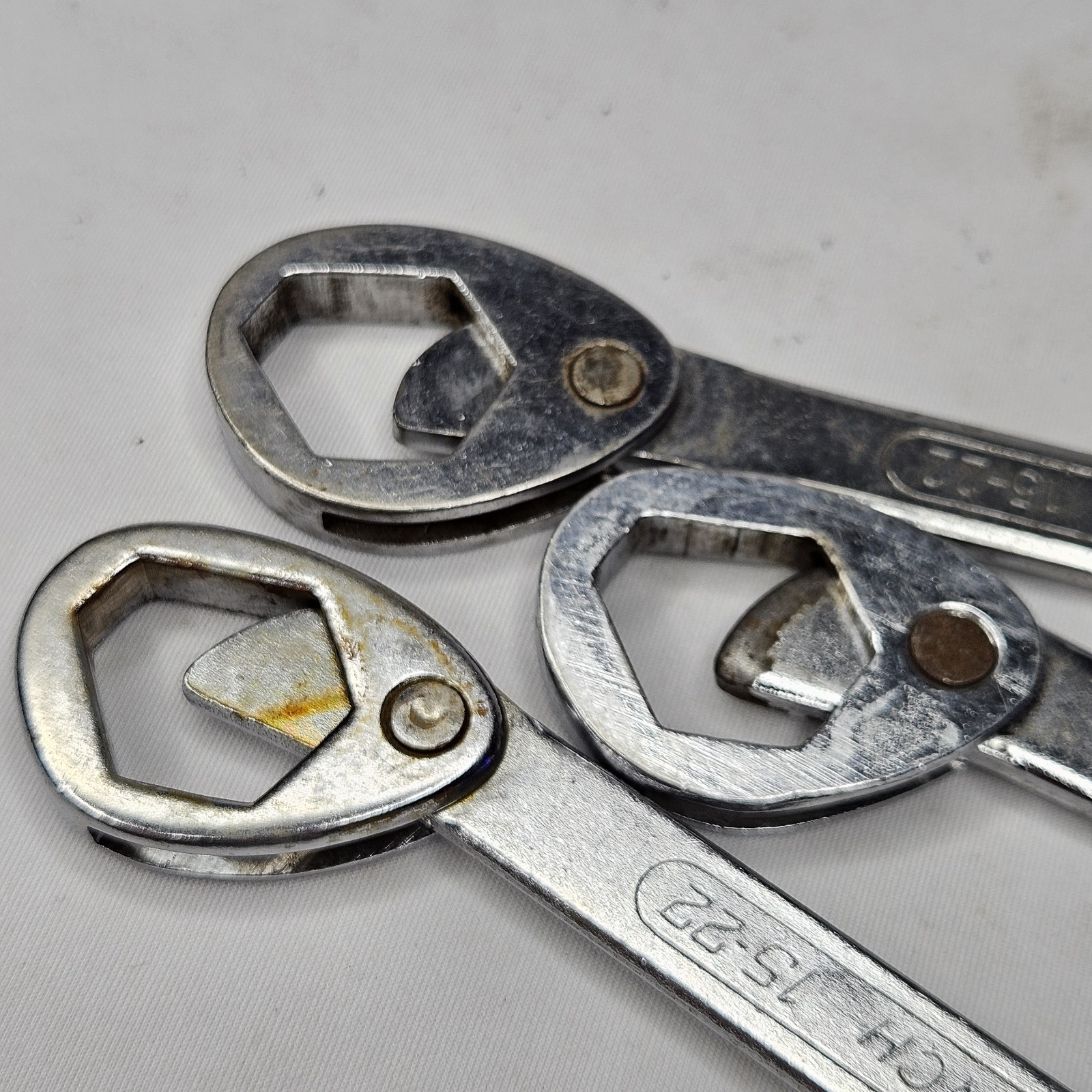 3x Vintage Multi-Wrench Lot 9-14 & 15-22mm Heavy Duty 3/8 & 13/16″ Super-Grip