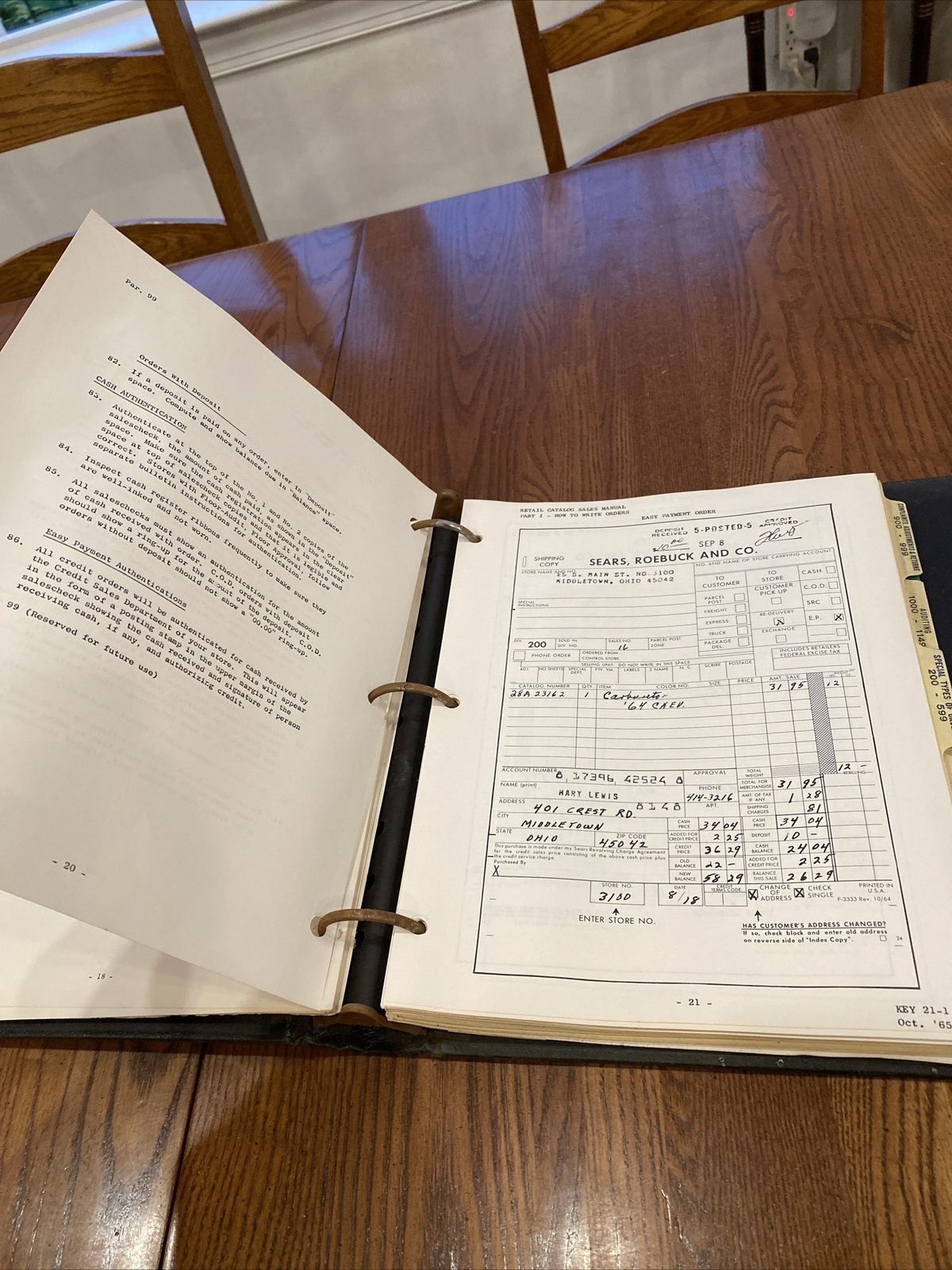 Vtg 1965 Sears Roebuck Retail Catalog Sales Manual Customer Orders Instructions