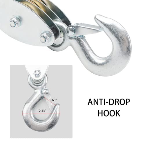 XSTRAP Rope Hoist 50 Feet Block and Tackle Pulley System for Upgraded White
