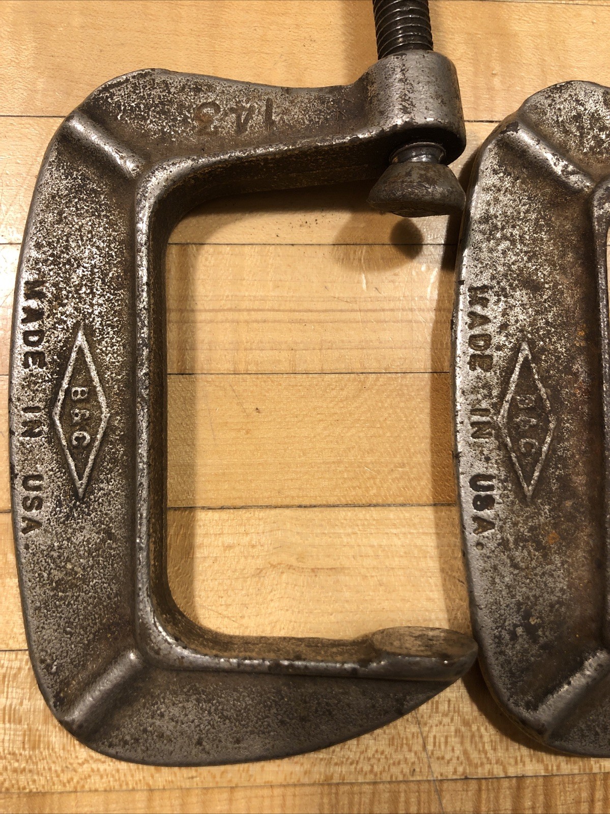 VTG Pair Lot 2 Brink & Cotton No. 143 – 3 Inch C-Clamps Tool B&C USED!