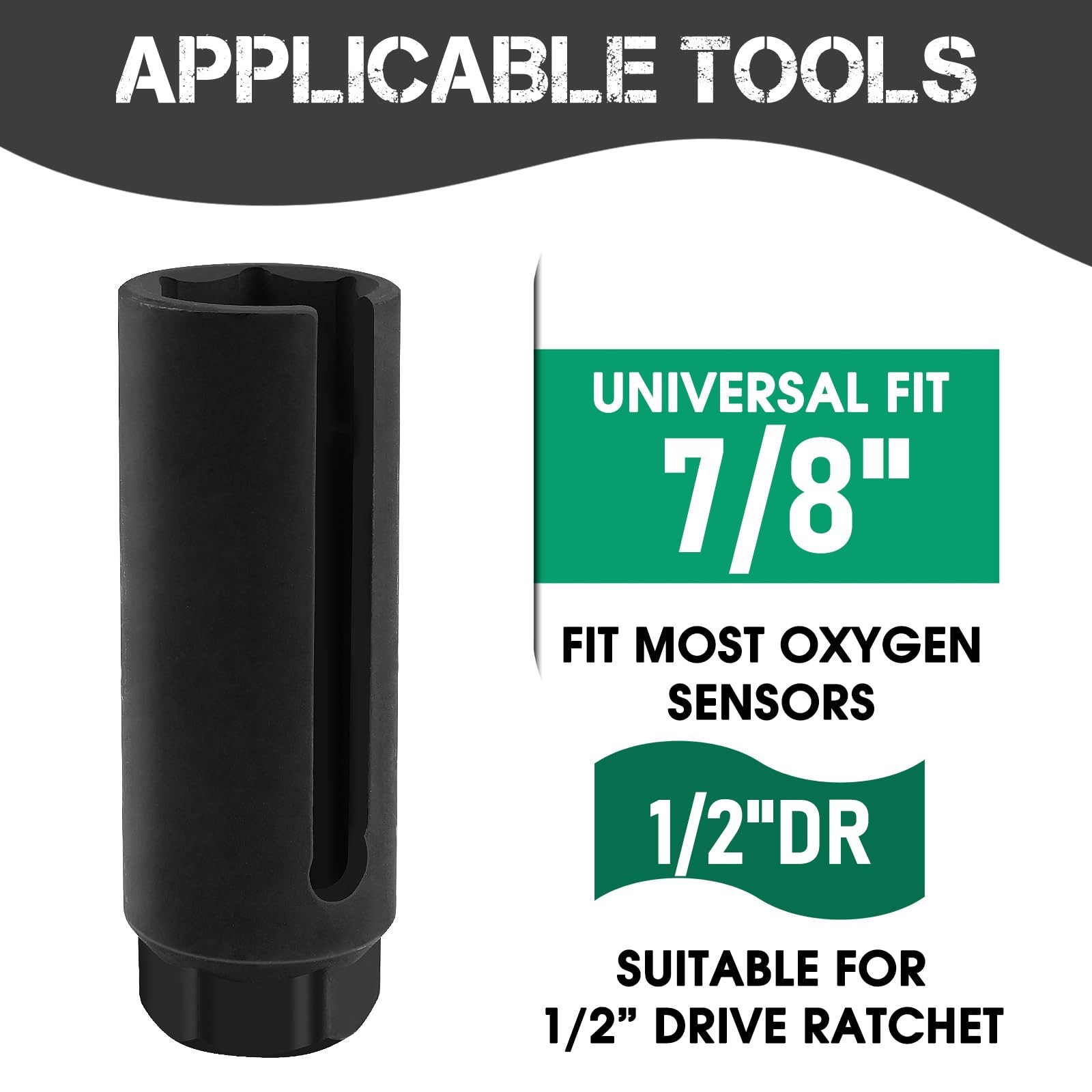 Oxygen Sensor Socket 22mm 7/8 in 1/2 in Drive O2 Sensor Removal Tool Heavy Duty