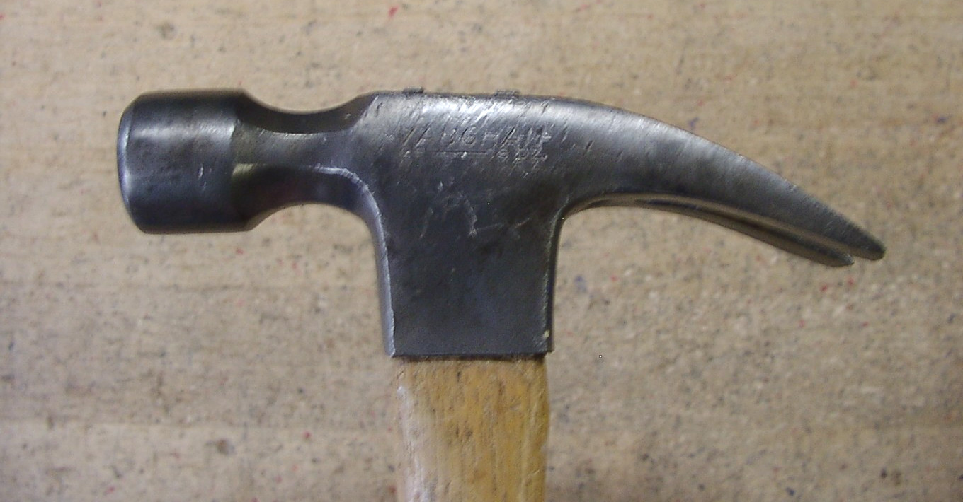 Vntg Vaughan 99-16oz. Straight Claw Hammer,1lb.4.1 oz,5-9/16″ Head,Orig Hndl,EXC