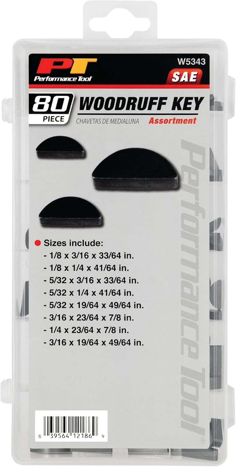 Versatile 80-Piece Woodruff Key Kit – High-Quality Carbon Steel Construction