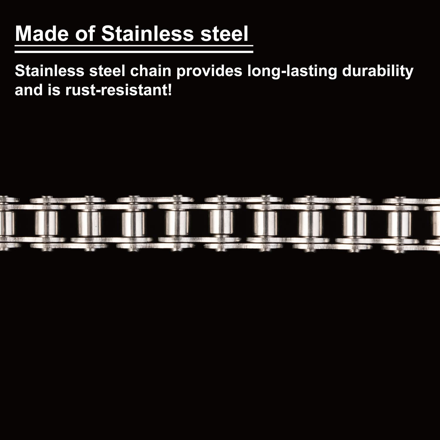 ANSI #40SS 08A Stainless Steel Roller Chain 10 Feet, ANSI40, Silver