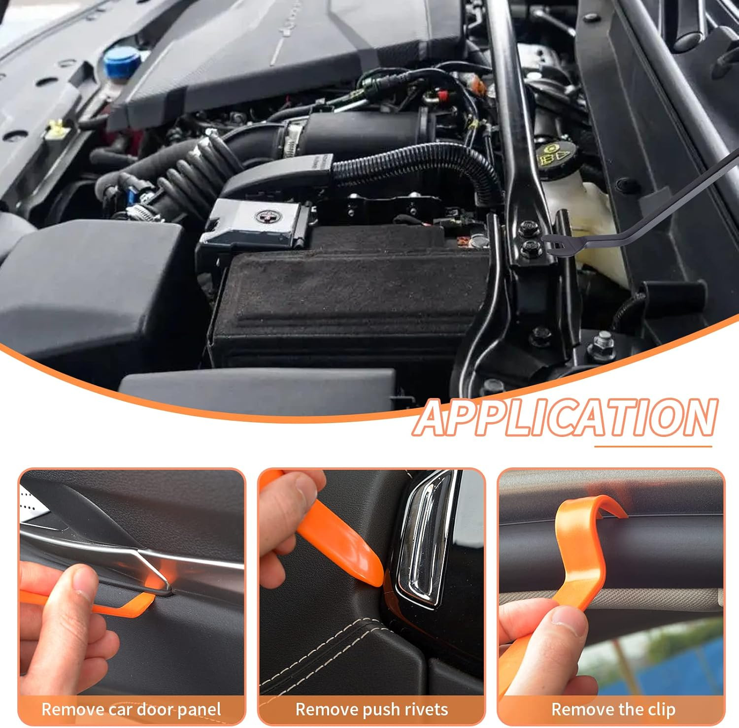 8 Pieces Car Sound Deadening Roller Headliner Roller Auto Trim Removal Tool Set