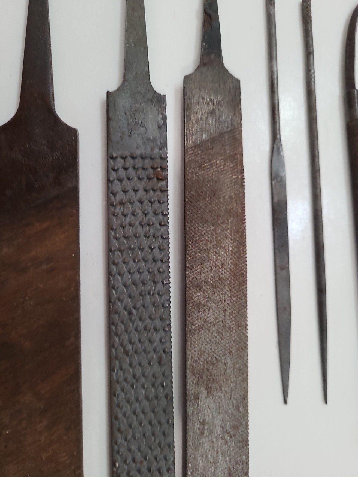 File Mix Lot 9 Black Diamond Nicholson & More Old Rusty Hand Tool Vtg. USA