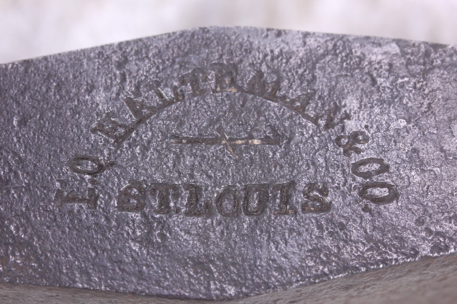 Unique Vintage Millstone Dressing Hammer Wedge Signed I.O. Halthman St. Louis