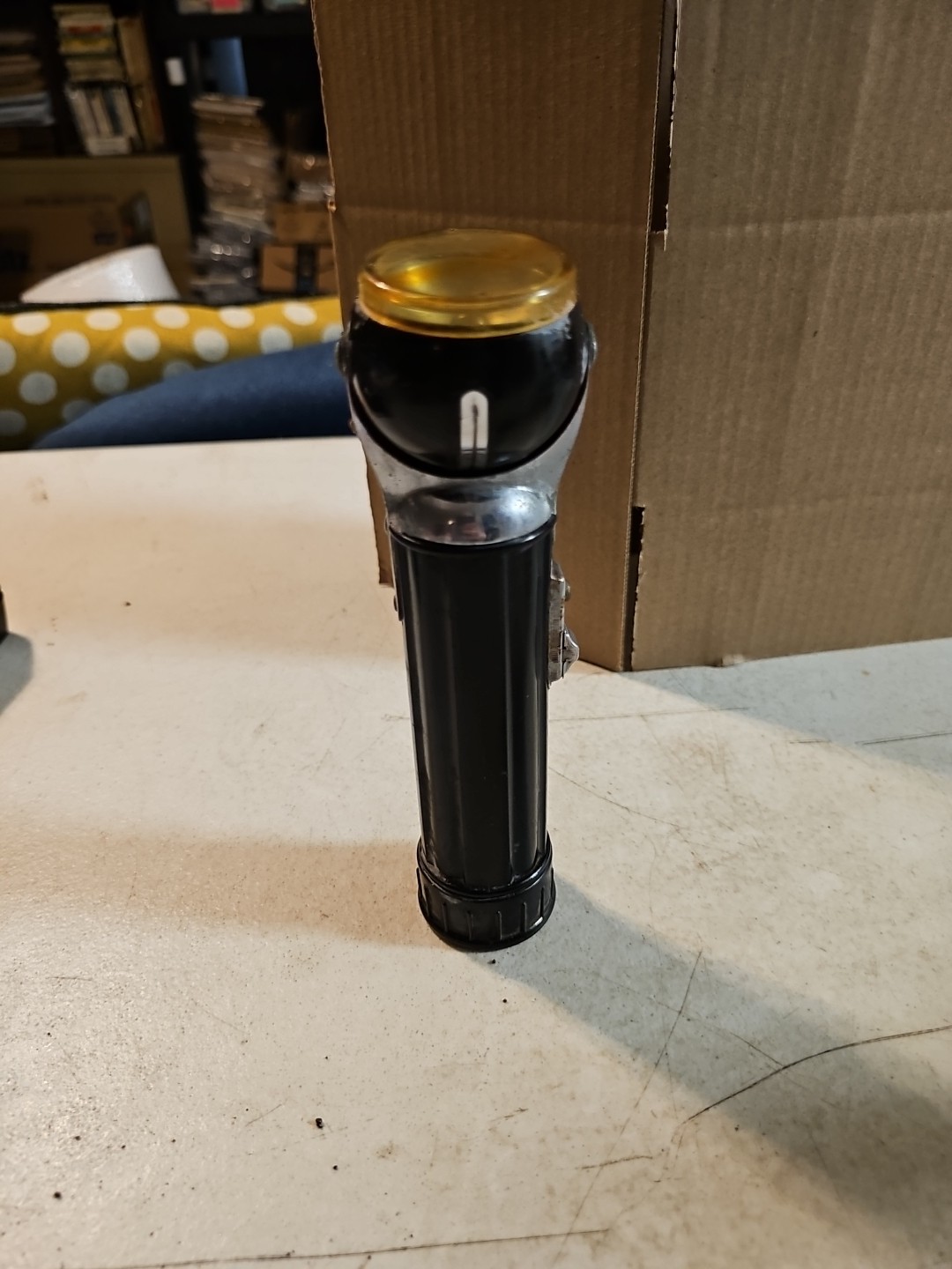 Vintage USALITE Swivel Head Tin Flashlight Torch Original USA 8” Untested