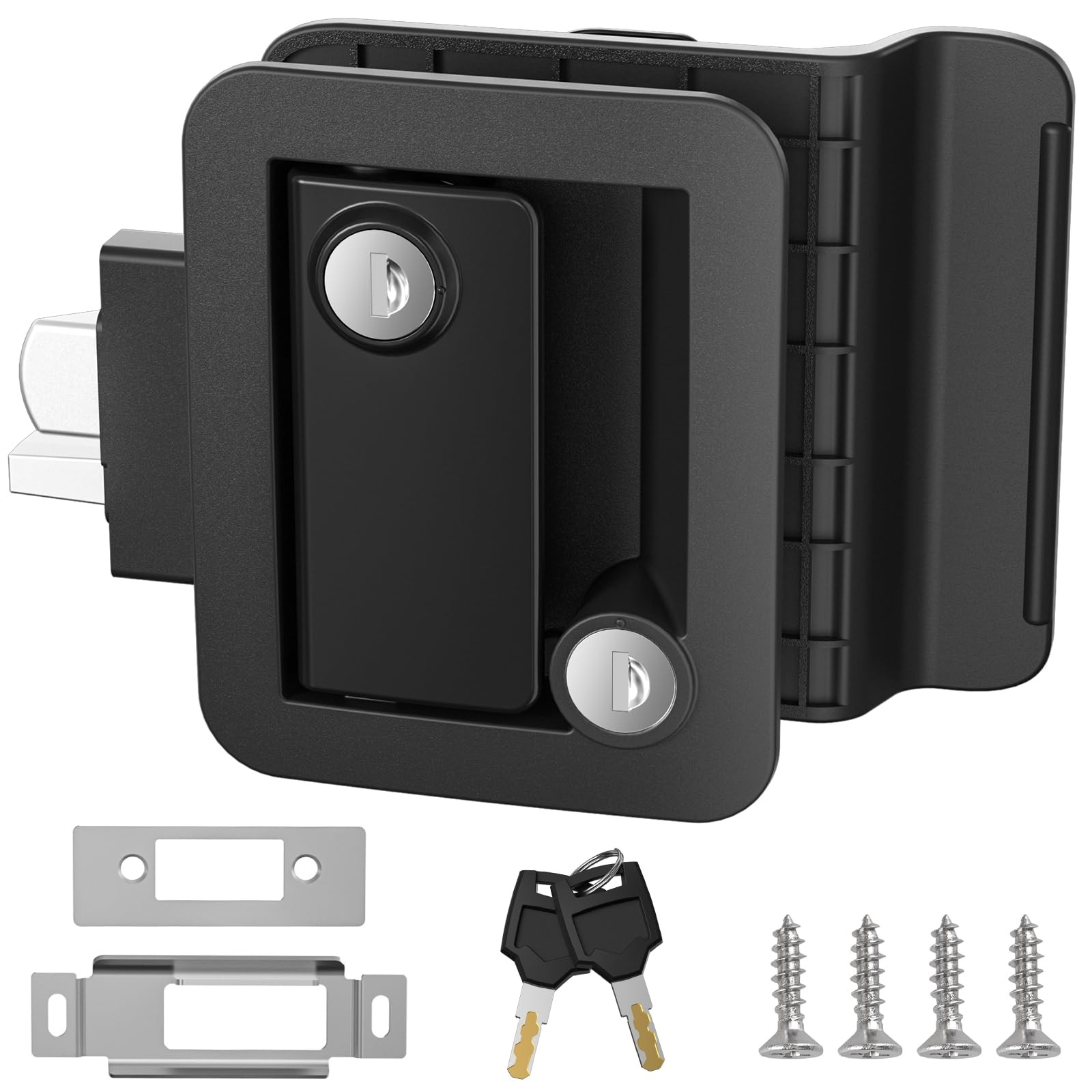 RV Door Lock Replacement Latch with Paddle Deadbolt for Cargo Travel Trailer