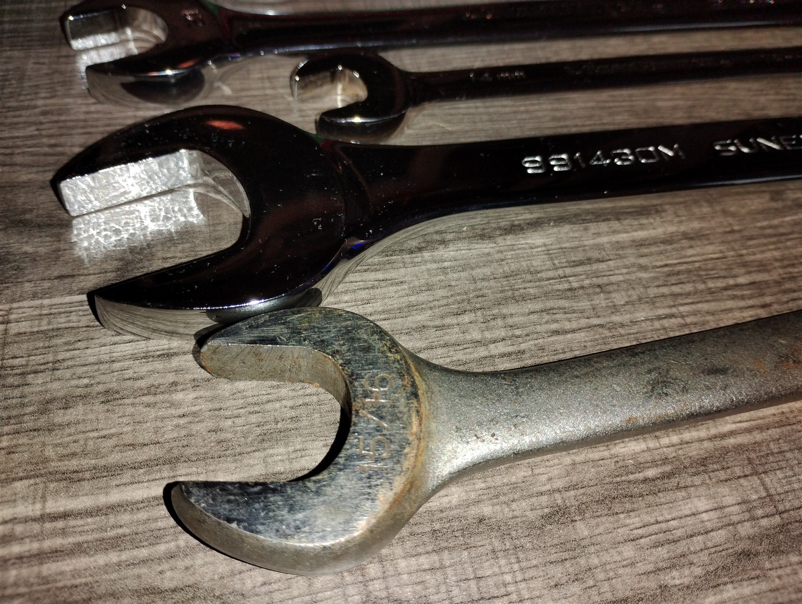 Lot of 6 Open Ended & Combo Wrenches Metric/USA Master Mechanic GearWrench Sunex