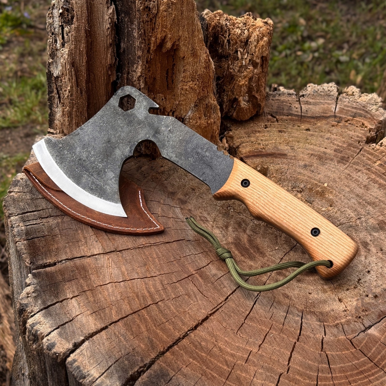 11.5” Small Camping Axe 52100 Carbon Steel Bushcraft Hatchet Splitting Tool