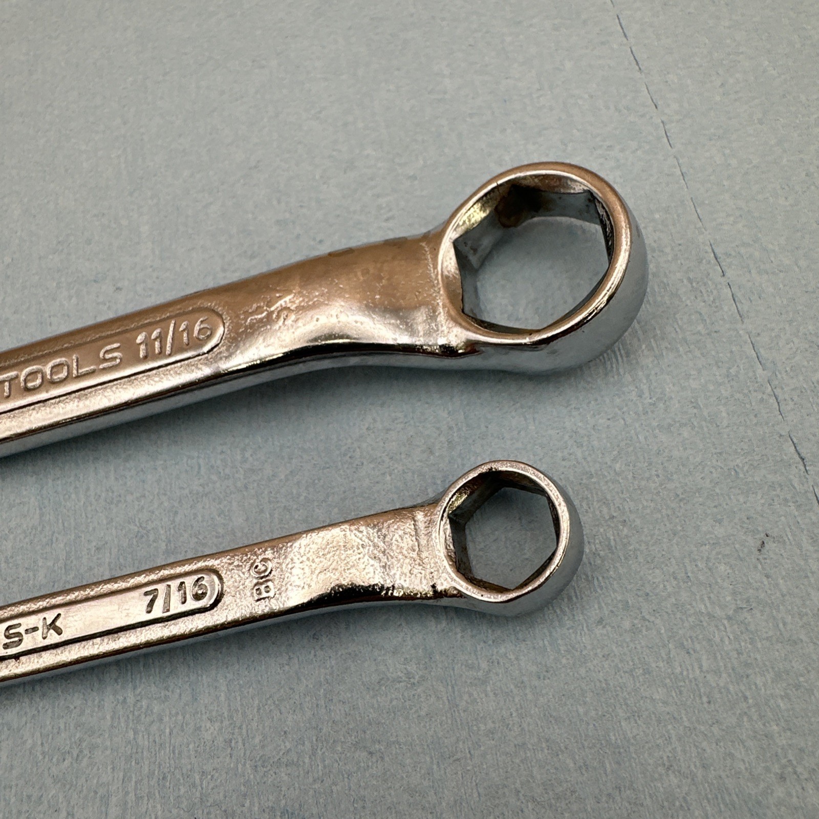 SK Tools USA – Two 6 Point Stubby Box Wrenches 3/8” X 7/16” & 5/8” X 11/16” Nice