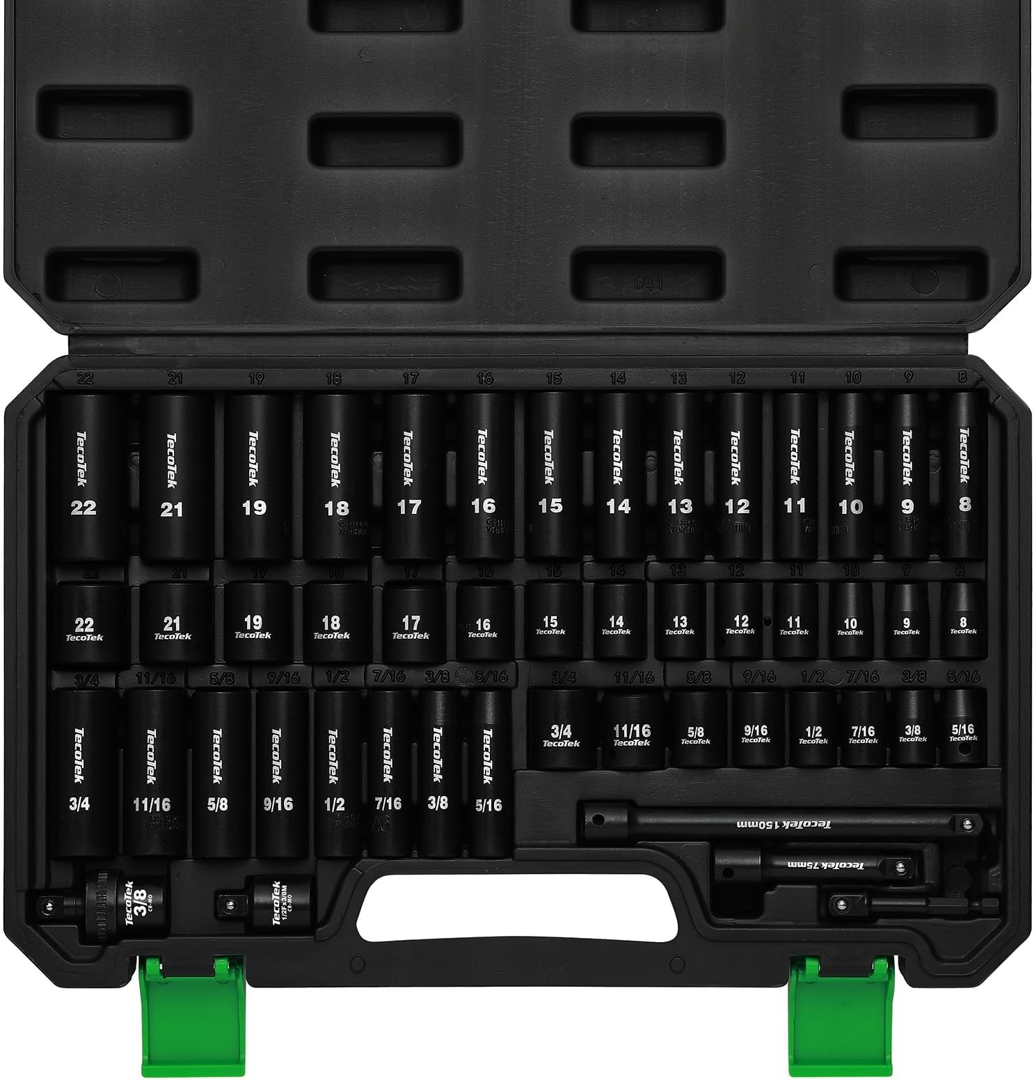 TecoTek 3/8″ Drive Impact Socket Set, 49-Piece Standard SAE (5/16″-3/4″) and …
