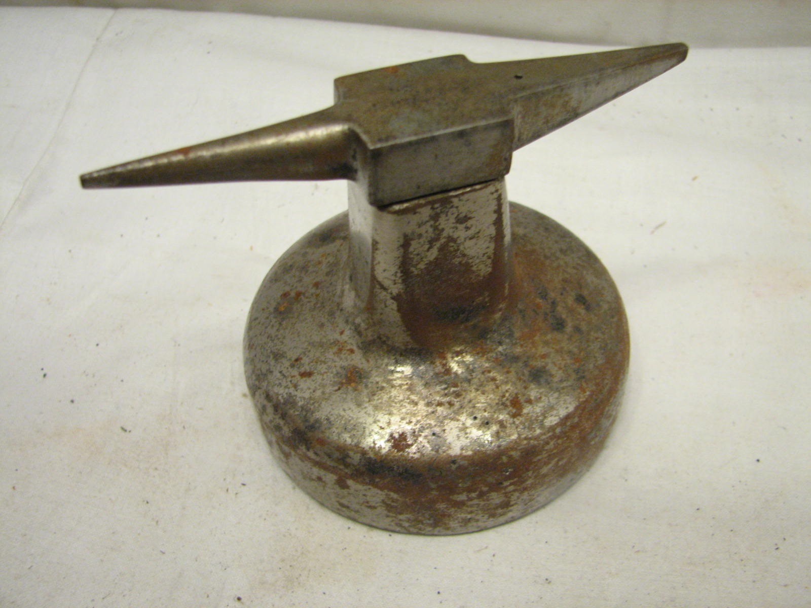 Early Cast Iron Jewelers Anvil Tool Tin Silver Smith Mini Hardy Hole Long Horn