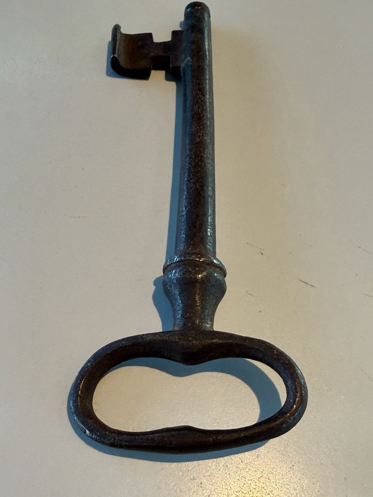 Antique 18th-19th Century Hand Wrought Iron 5 1/2” Jail/Gate Skeleton Key