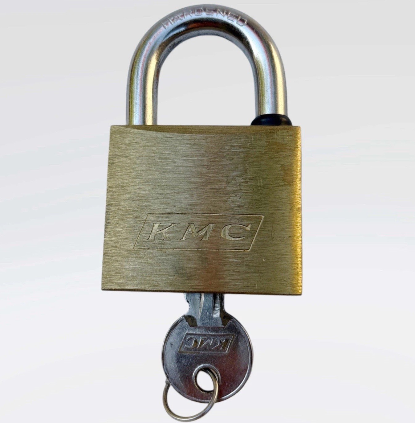 Vintage KMC Padlock Solid Brass with Original Key No Rust Excellent Condition