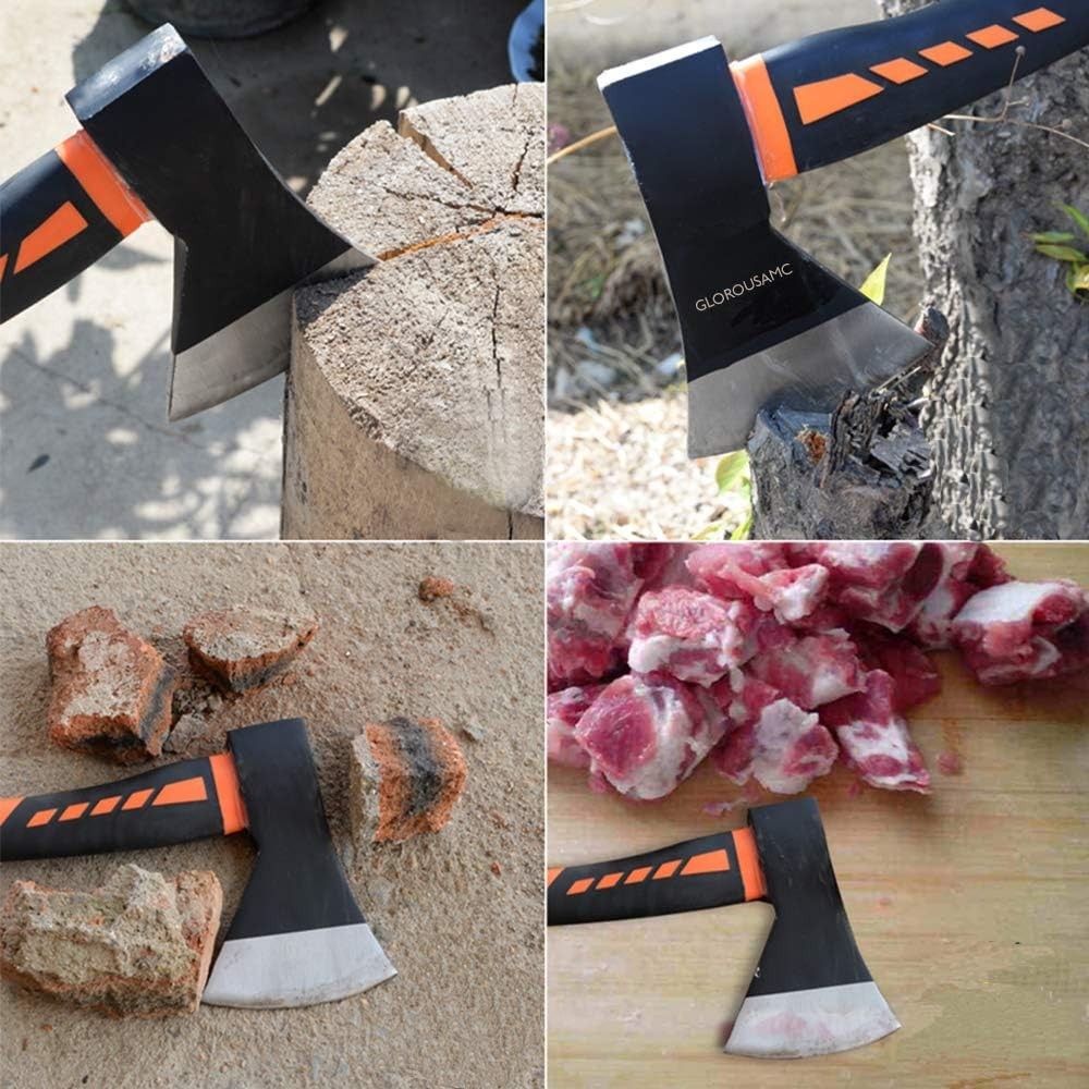 Chopping Axe Carbon Steel 15-Inch Outdoor Hatchet for Wood Splitting Camping