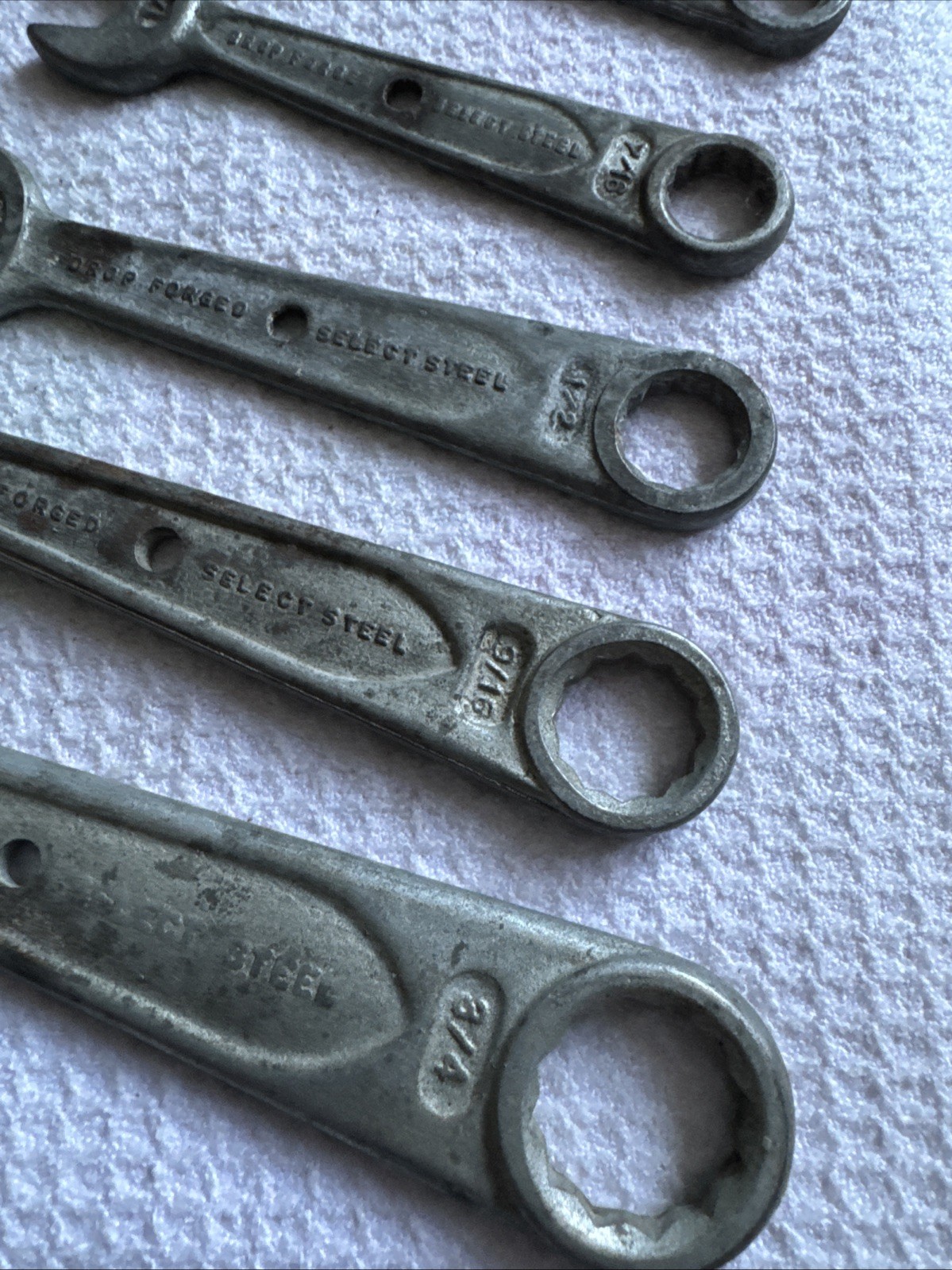 5 VINTAGE MADE IN USA DROP-FORGED SELECT STEEL COMBINATION WRENCHES 3/4 To 7/16