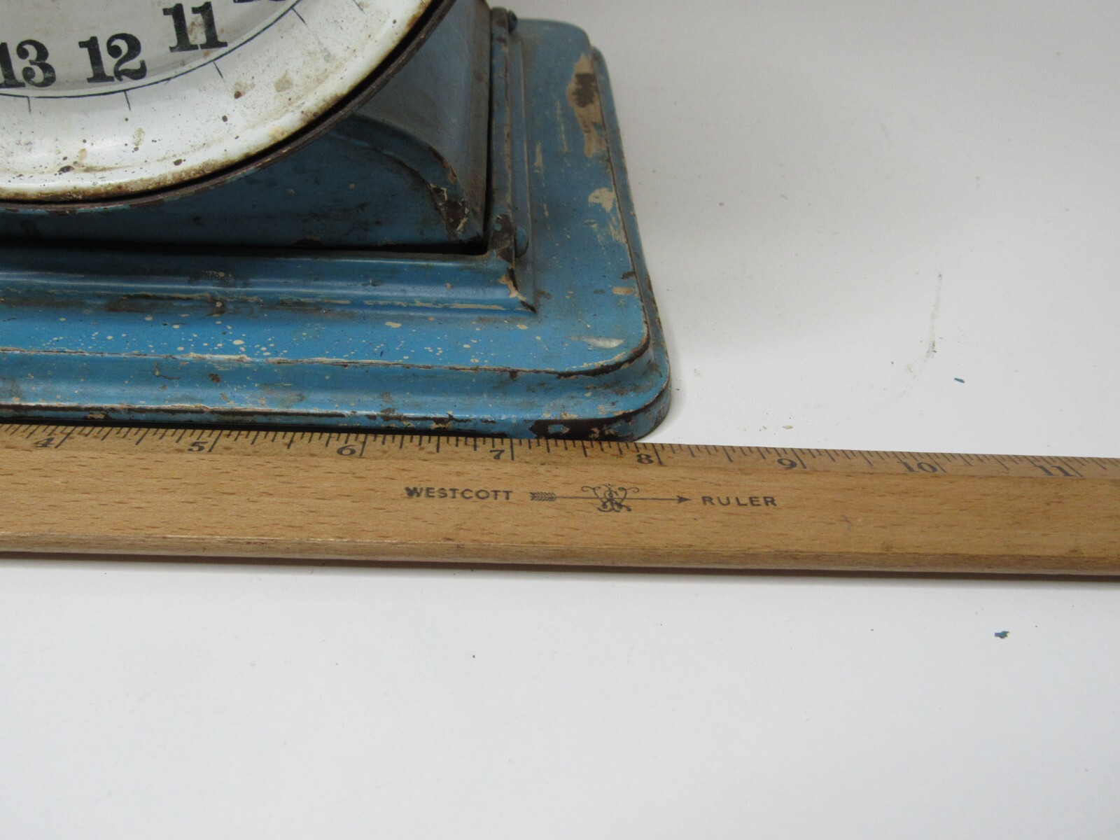 Vtg BLUE LITHO HANSON Utility Baby Kitchen Scale 25 lb USA Heavy Cast Iron USW