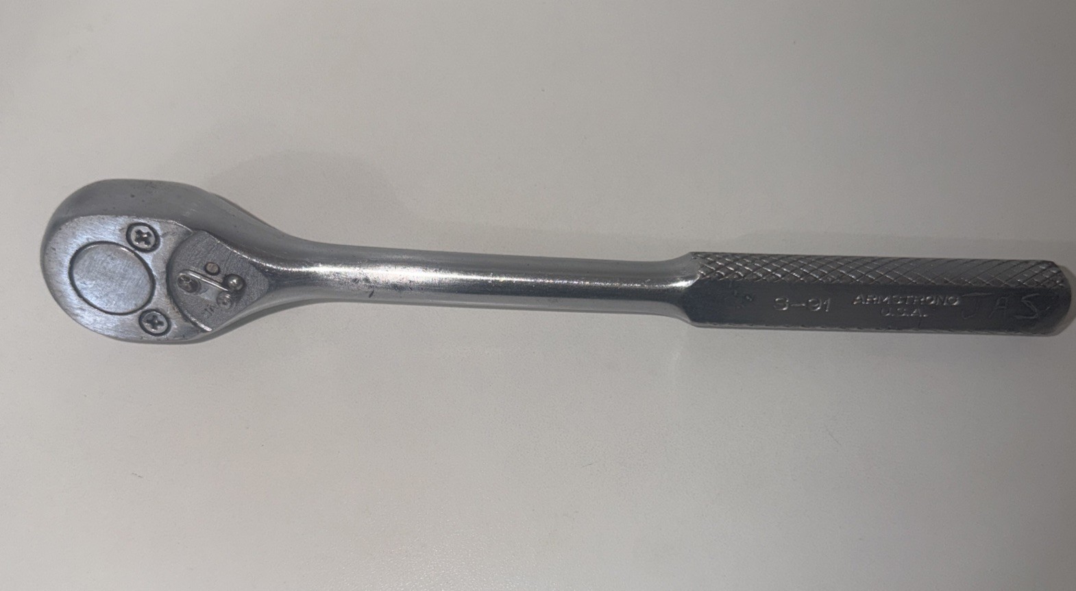 Vintage Armstrong Ratchet S-91 1/2 Dr Diamond Handle USA