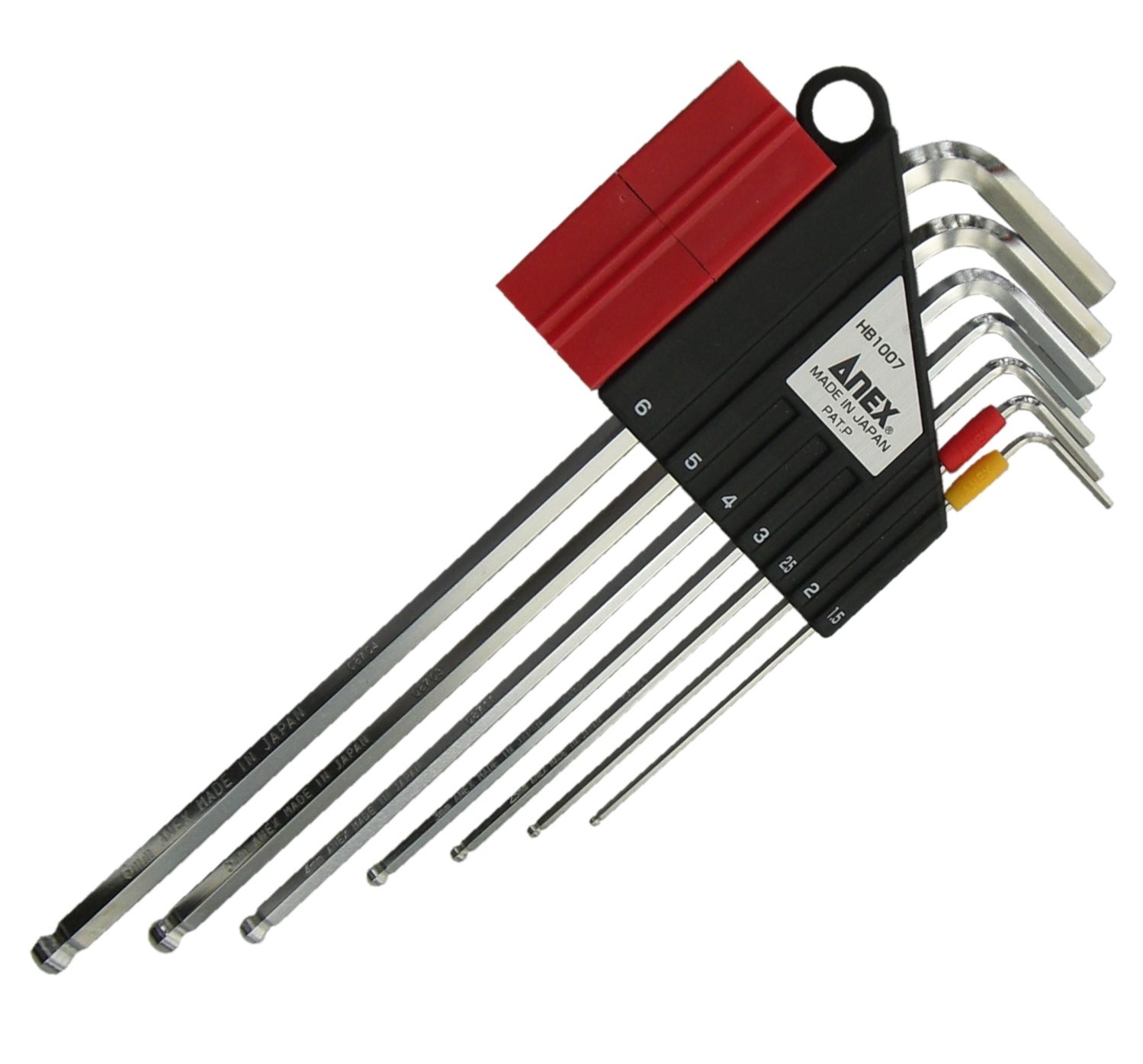 Anex Ball Point Wrench 7 Piece Set 1.5/2/2.5/3/4/5/6mm HB1007