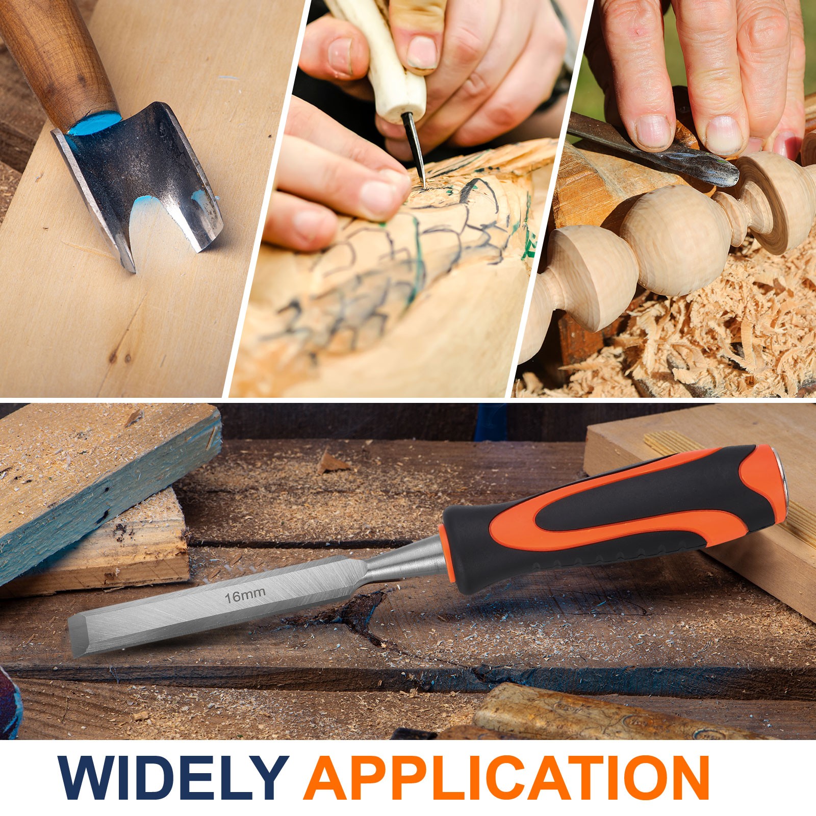 Wood Chisel, 5/16″ CR-V Steel Beveled Edge Blade Wood Woodworking Tools