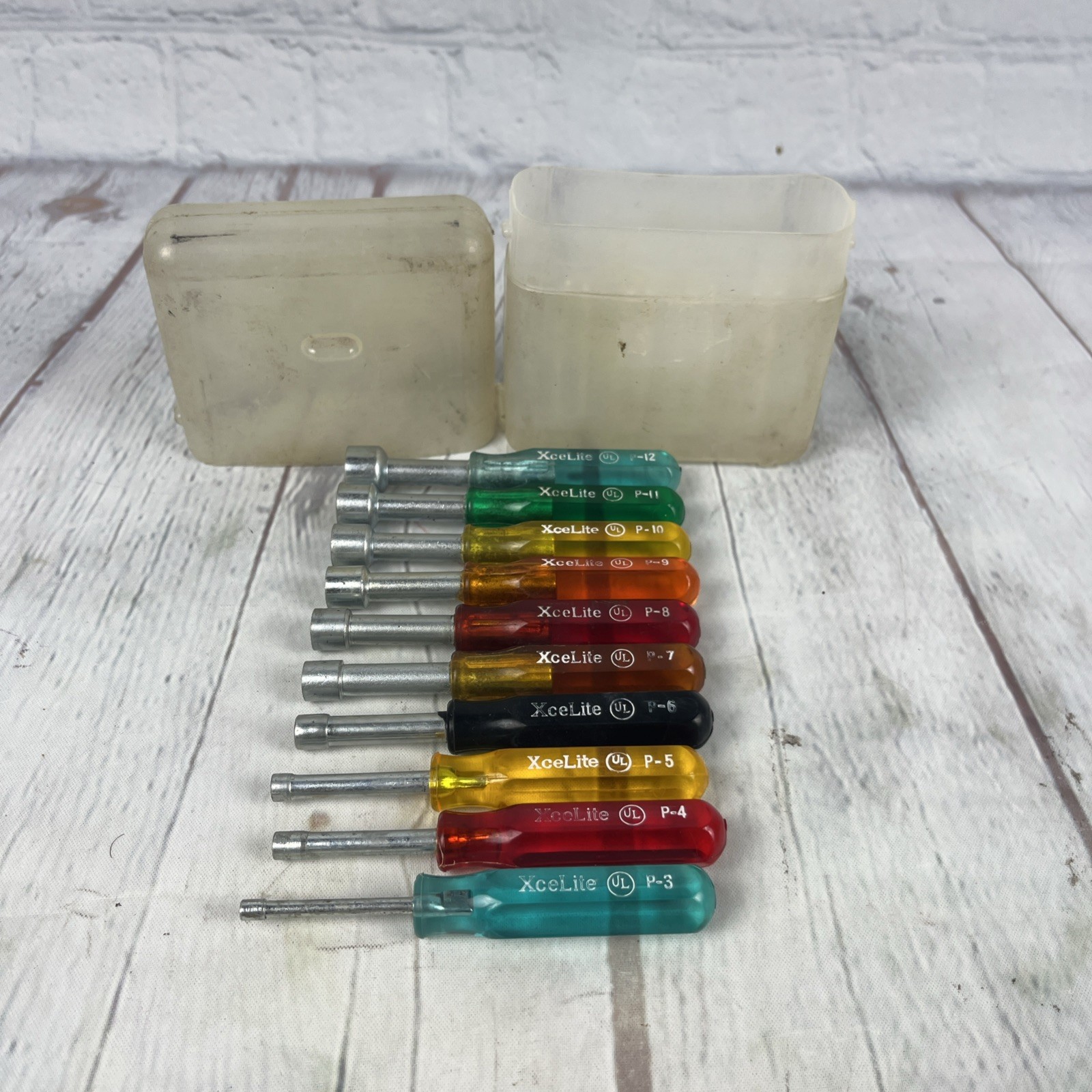 Vintage XCELITE USA PS120 11 Piece Nut-driver Set P3 to P12 W/ Torque Amplifier