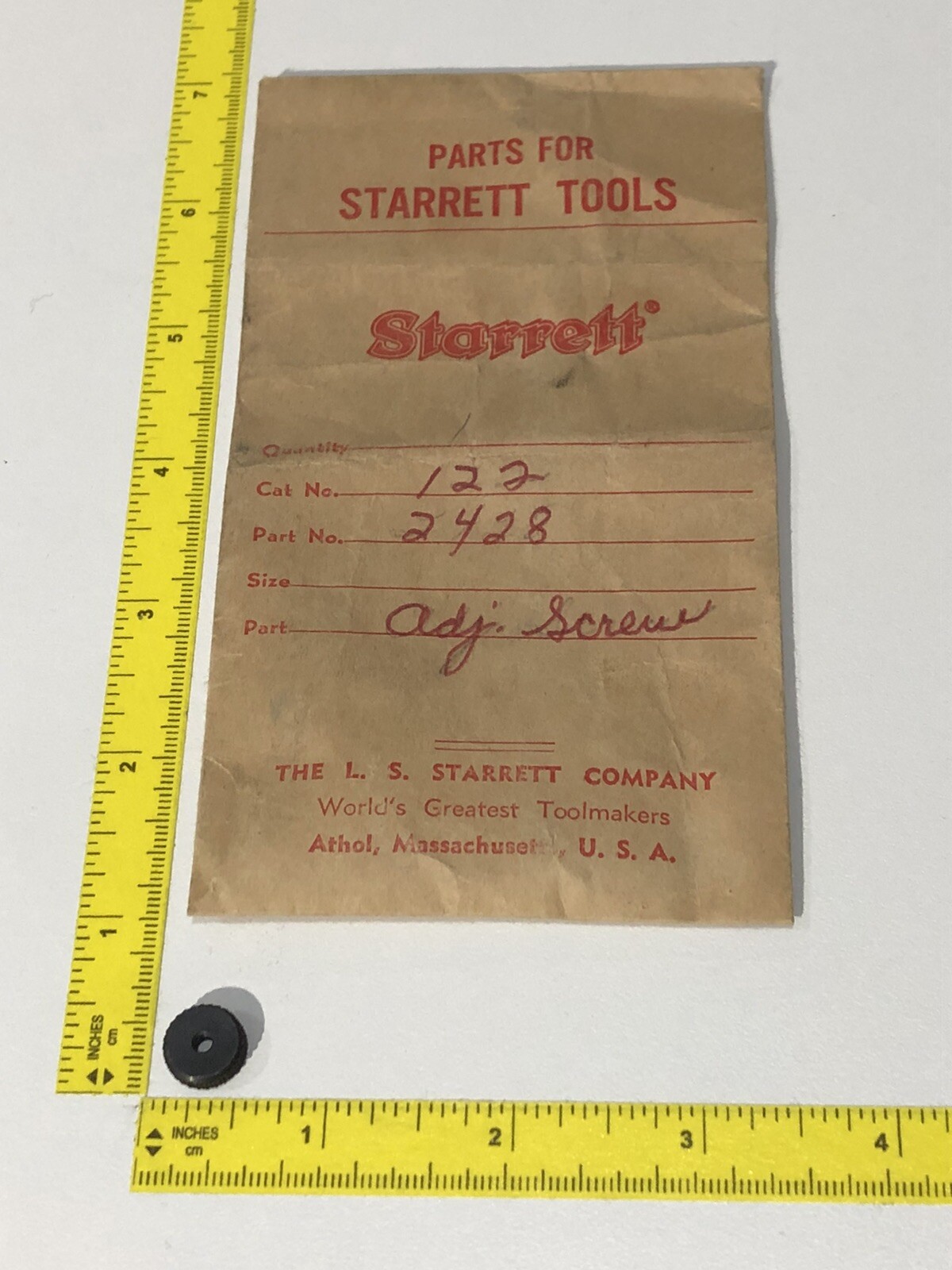 VTG Starrett 122 Vernier Caliper No.2428 NOS Machisist Part Adjusting Screw NEW