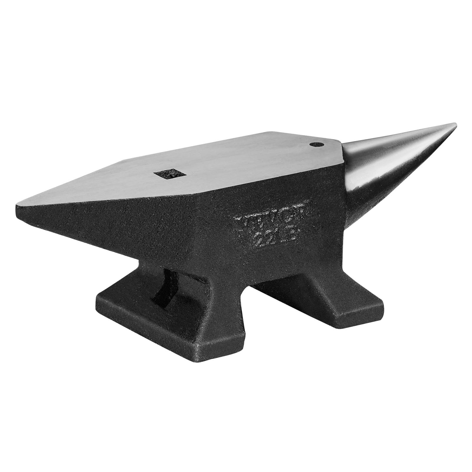 22Lbs Cast Steel Single Horn Anvil – Durable Blacksmith Tool, Round & Square Hol