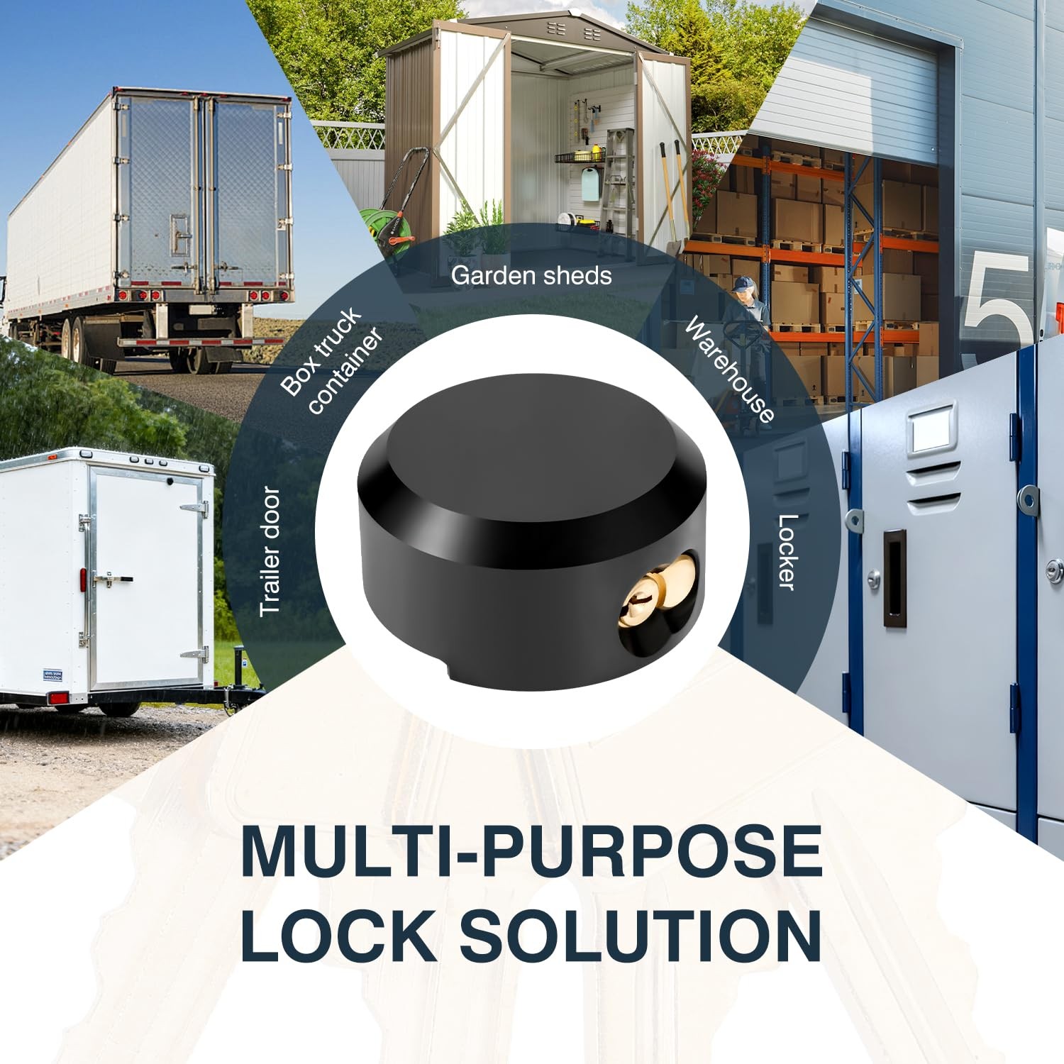 4Pack Puck Locks Keyed Alike, Heavy Duty Hidden Shackle Padlocks with Keys, B…