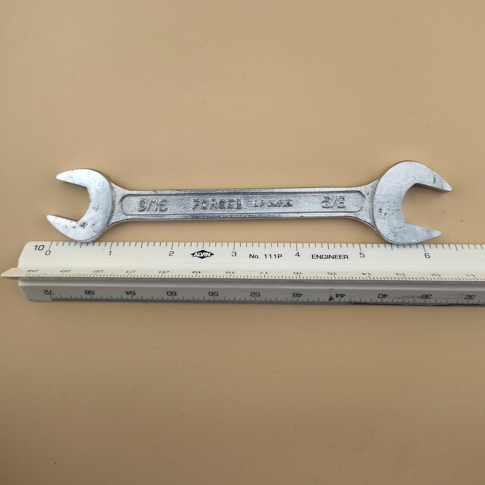 SEARS 9/16in. X 5/8in. Open End Wrench, Code BF – Made In Japan