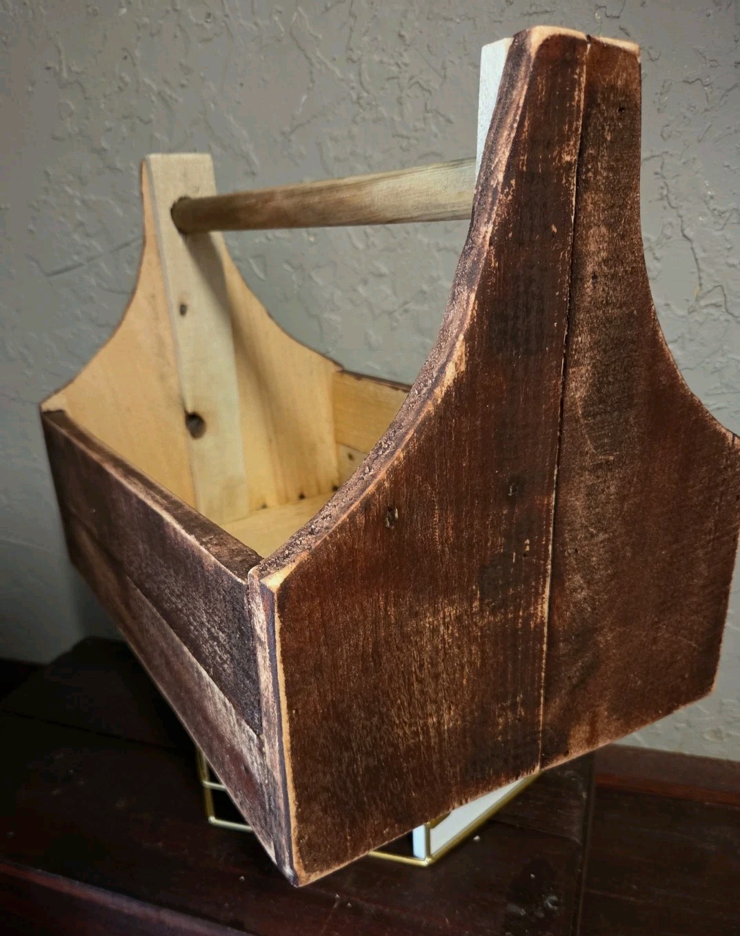 Reclaimed Wood Garden, Tool Caddy Tote Box Farmhouse Decor Or Use NICE 17x10x13″