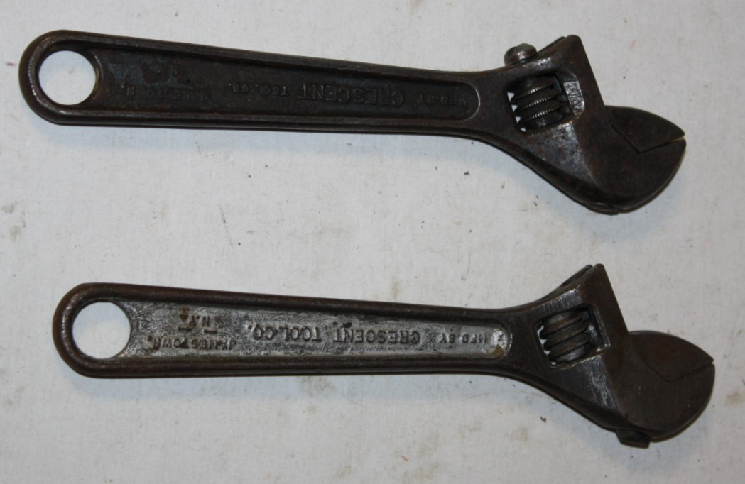 Lot of 2 Vintage Crescent Tool Co. 6” Adjustable Wrench – Jamestown NY Marked