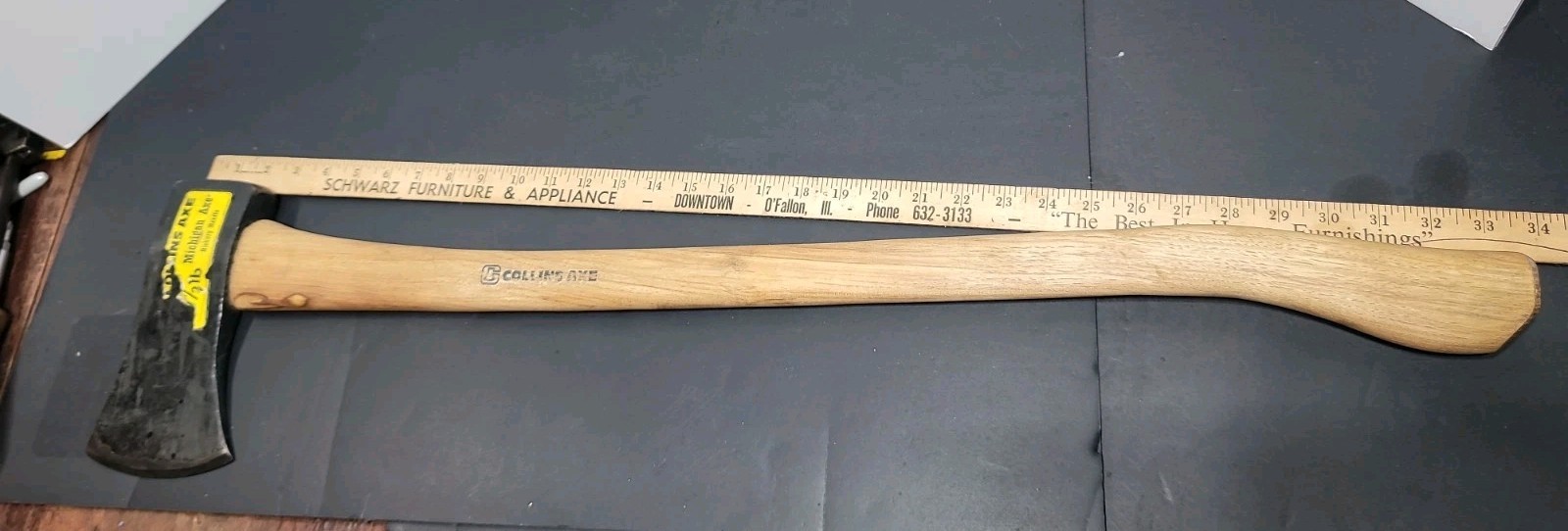 Handy Seldom Used 35″ Collins USA 3 lb-5 oz Michigan Pattern Single Bit Axe
