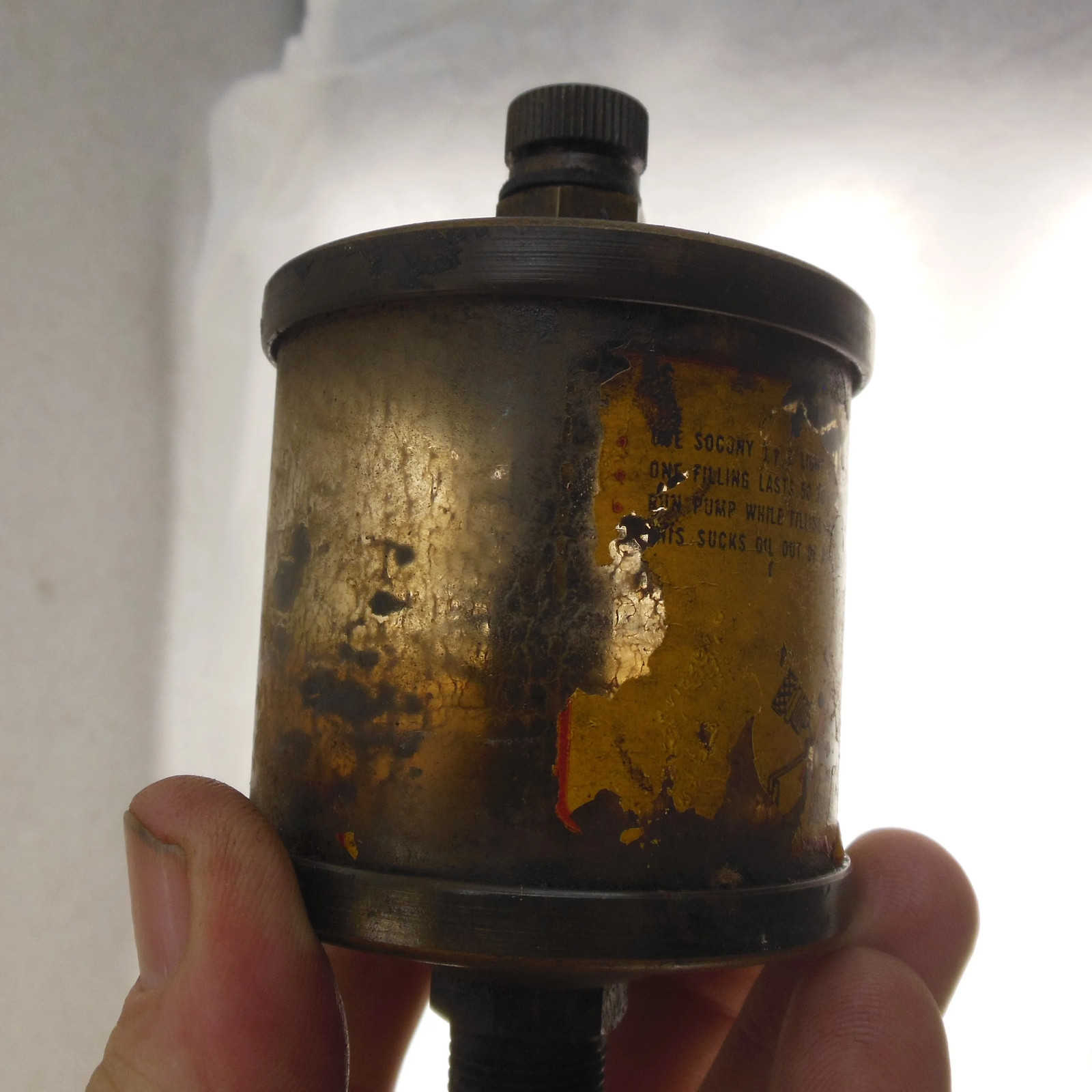 Gast Brass Glass Cylinder Oiler Hit Miss Engine Antique 2.25″ Tall Bowl