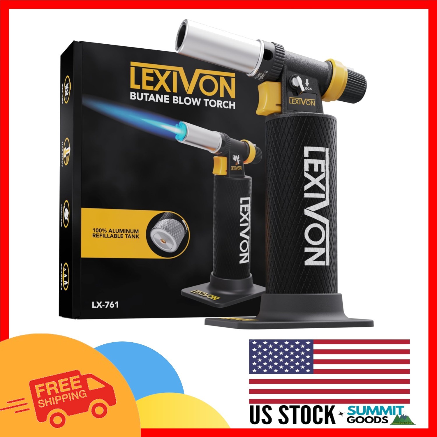 Versatile Heavy-Duty Butane Torch with Pro-Grade Aluminum Tank for Professionals